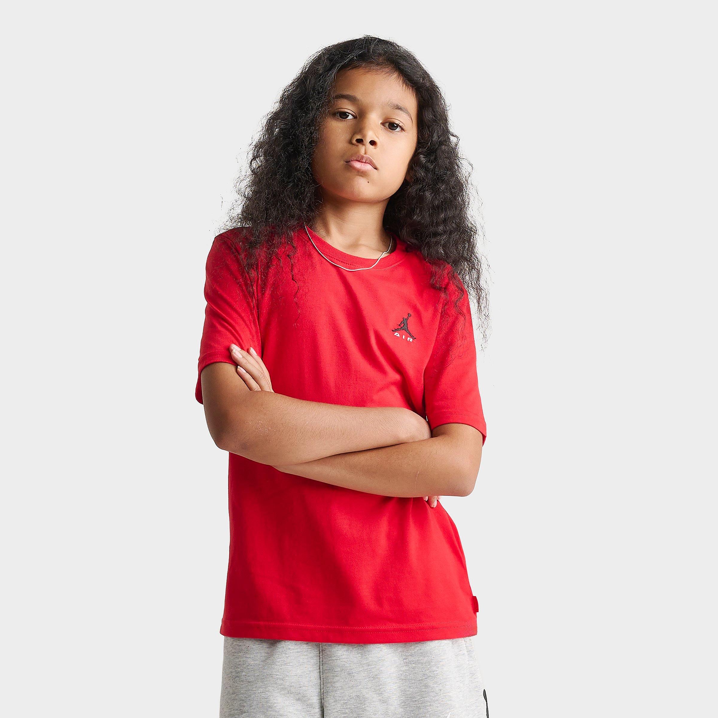 Jordan Big Kids Brooklyn Essentials Embroidered Jumpman T-Shirt in University Red Size: Large