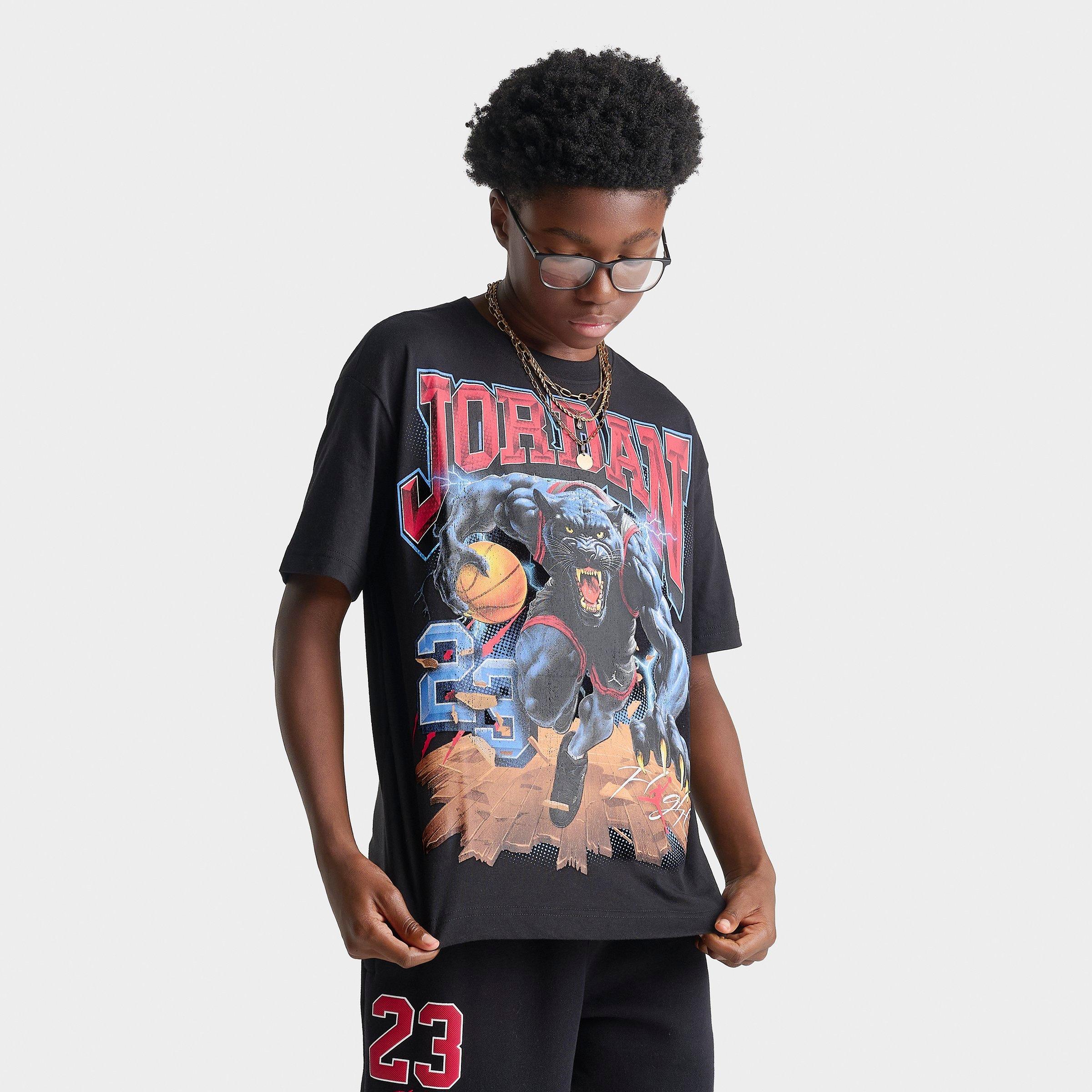 Jordan Big Kids Panther Graphic T-Shirt in Black Size: XL