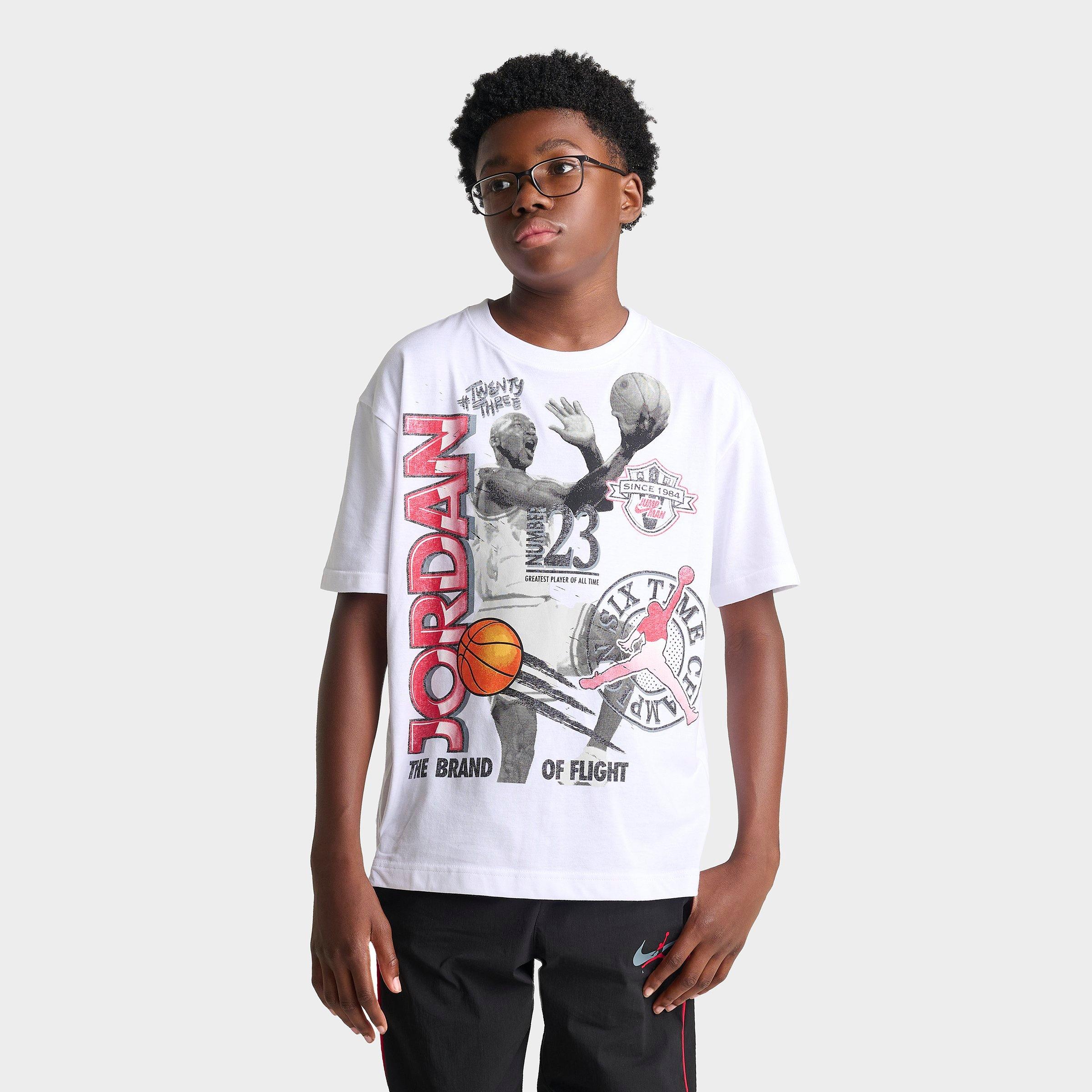 Jordan Big Kids Jumpman Crest T-Shirt in White Size: Large