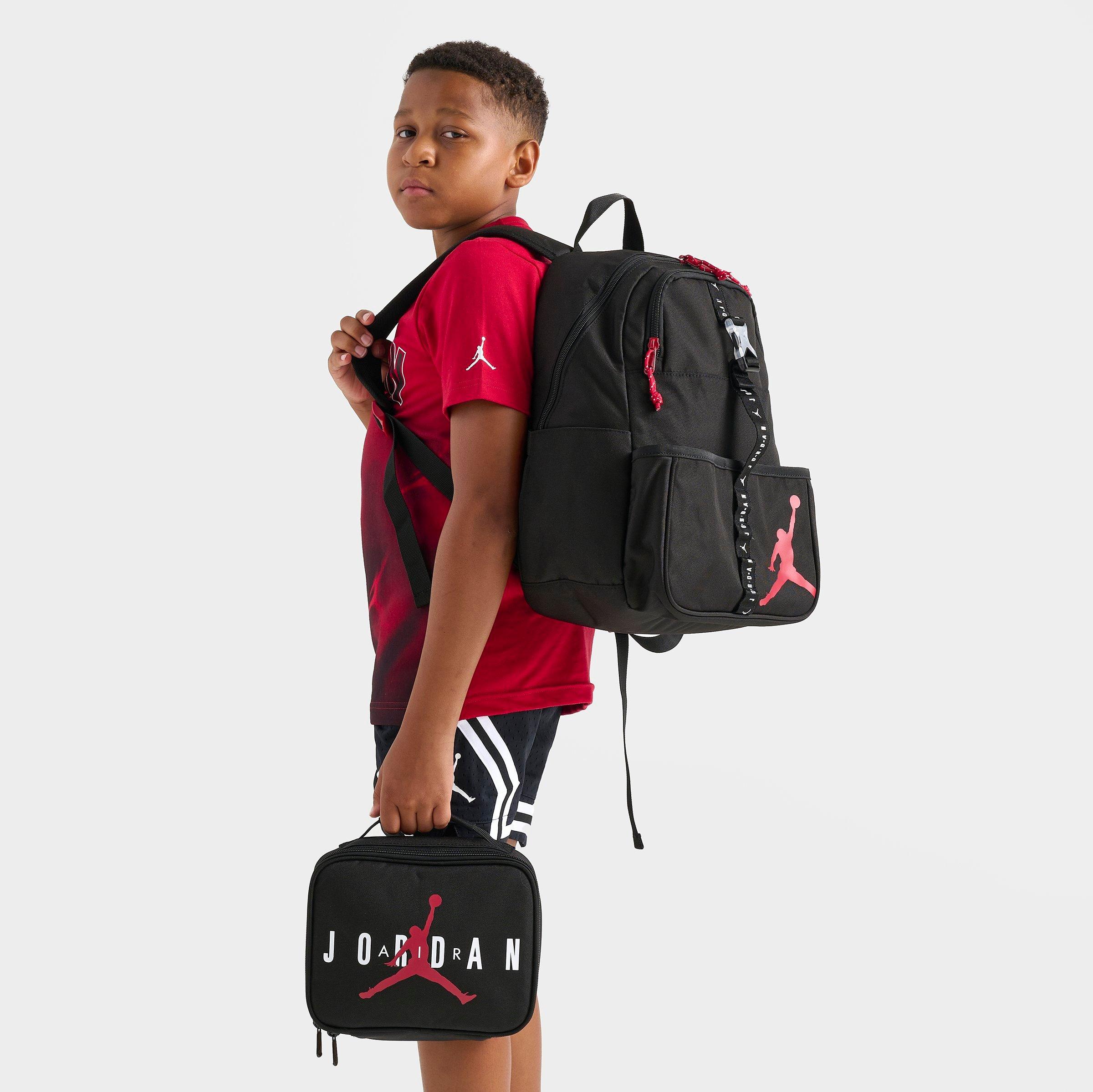 Jordan Kids Air Lunch Bag (3L) and Backpack (18L) in Black/Red