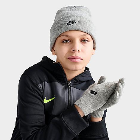Kids' Nike Futura Beanie Hat and Gloves Set