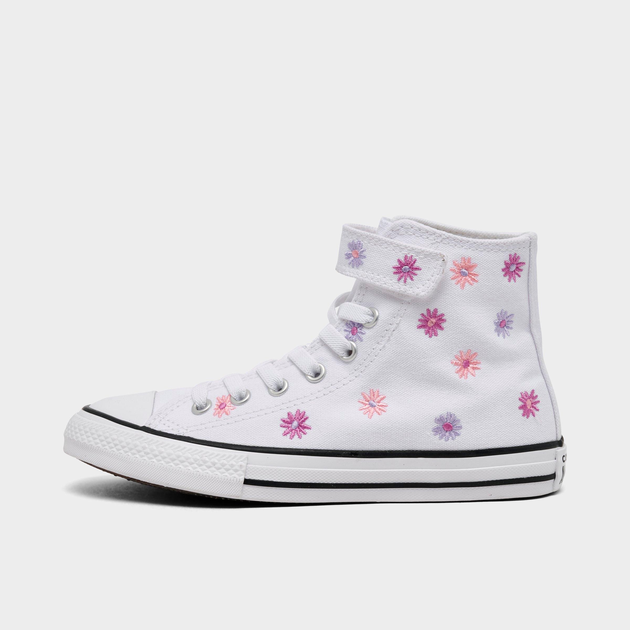 Converse Girls Little Kids Chuck Taylor All Star Florals Easy On High Top Casual Shoes in White/Light Jellyfish Jitter Size: 1.0