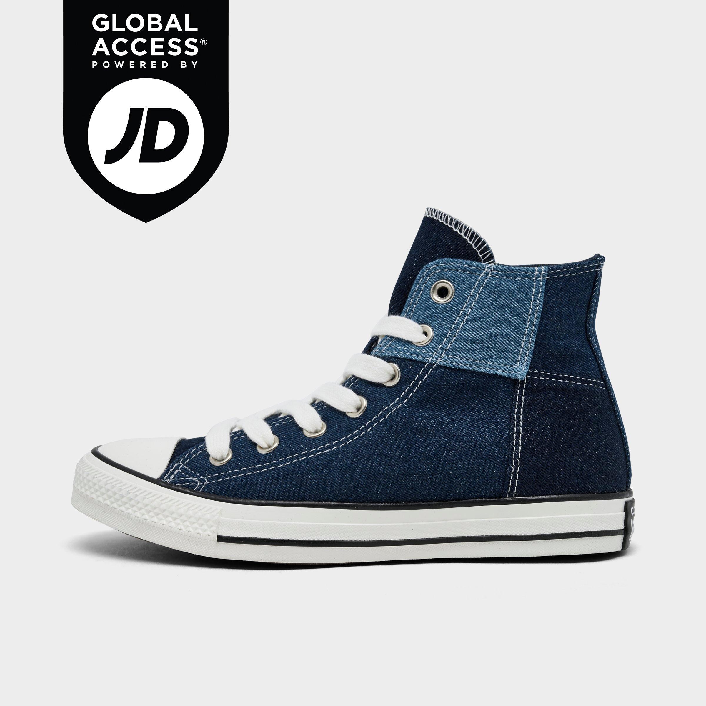 Converse Women's Chuck Taylor All Star High Top Casual Shoes (Big Kids Sizes Available) in Blue/Vintage White/Barely Grey Size: 5.5
