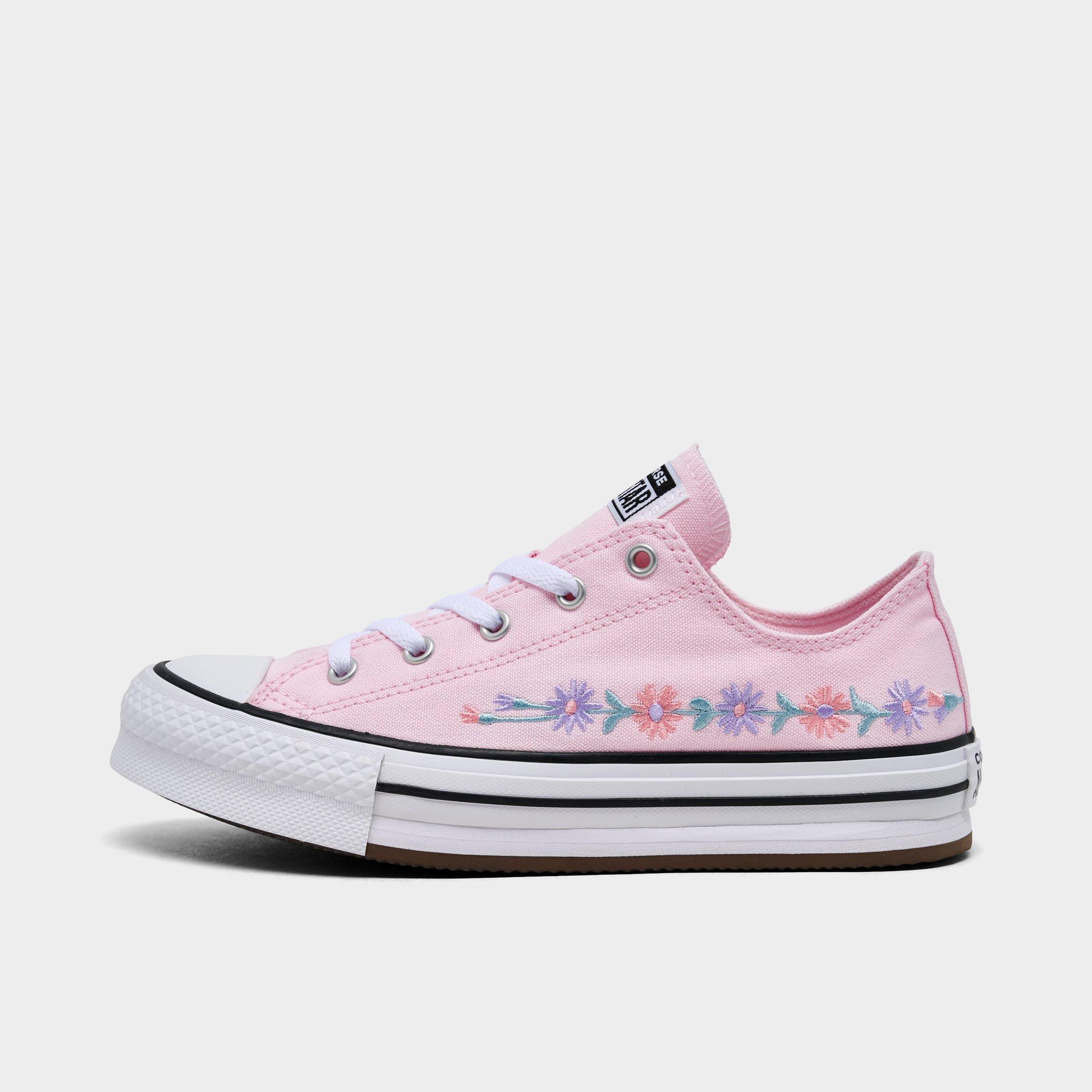 Converse Girls Big Kids Chuck Taylor All Star EVA Lift Florals Platform Casual Shoes in Sugar Berry/White/Black Size: 4