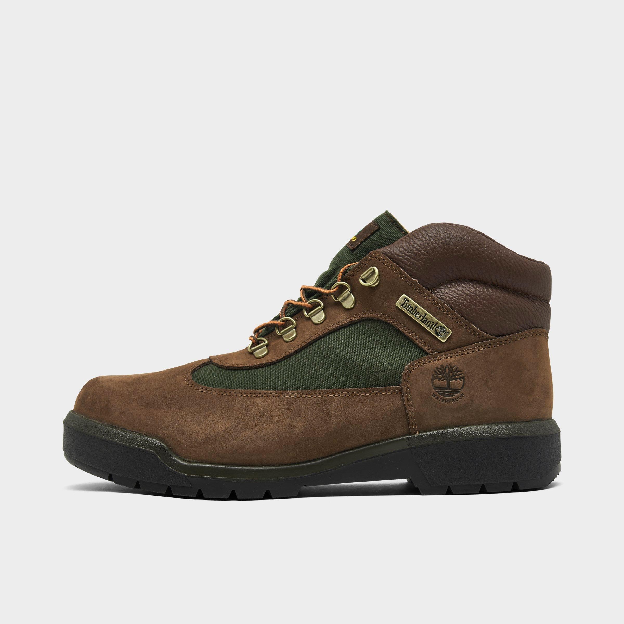 Timberland Men's Waterproof Field Boots in Dark Brown Nubuck Size: 8.0