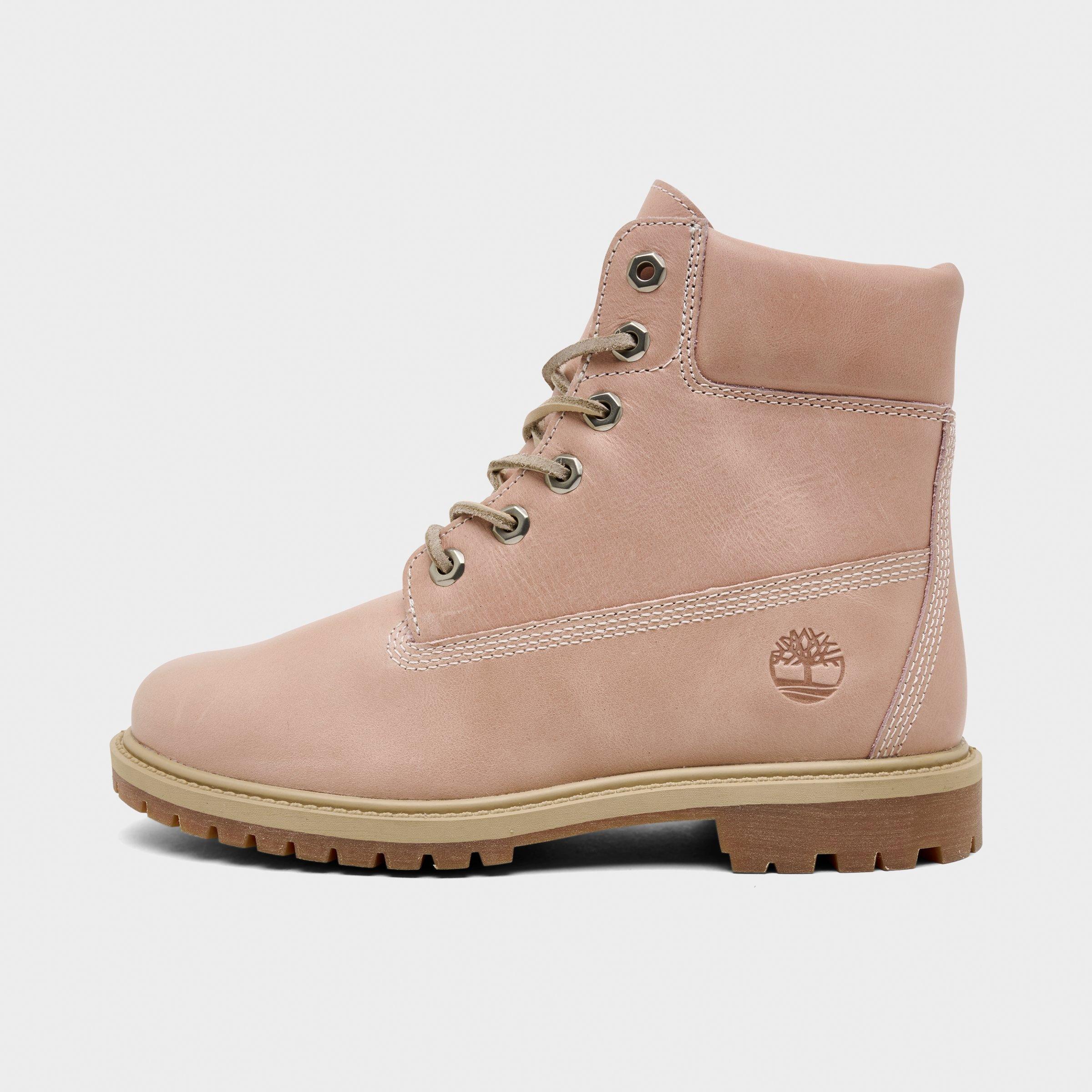 Timberland Women's 6 Inch Premium Waterproof Boots in Light Pink Full Grain Size: 11.0