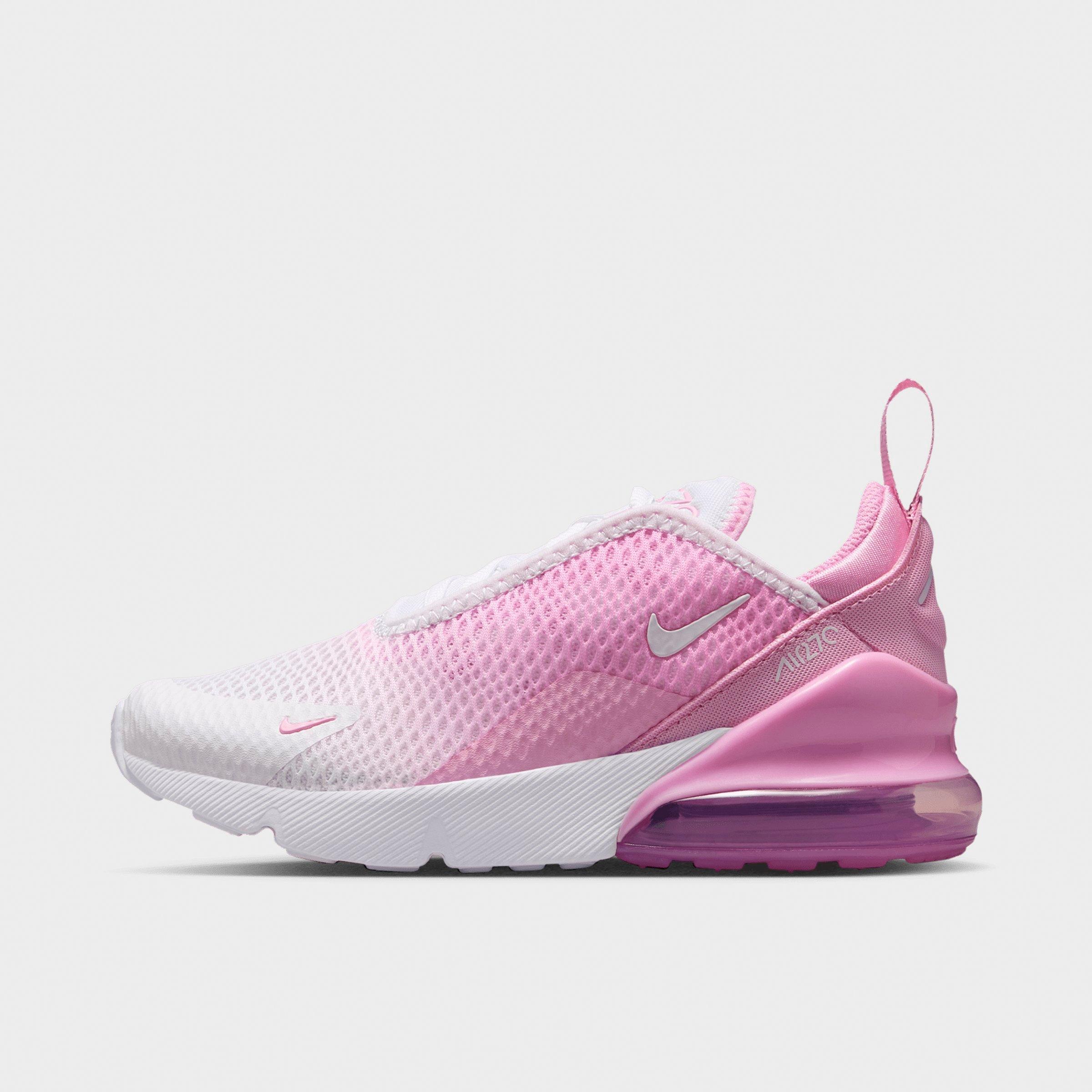 Nike Little Kids Air Max 270 Casual Shoes in Pink Rise/White Size: 1.5