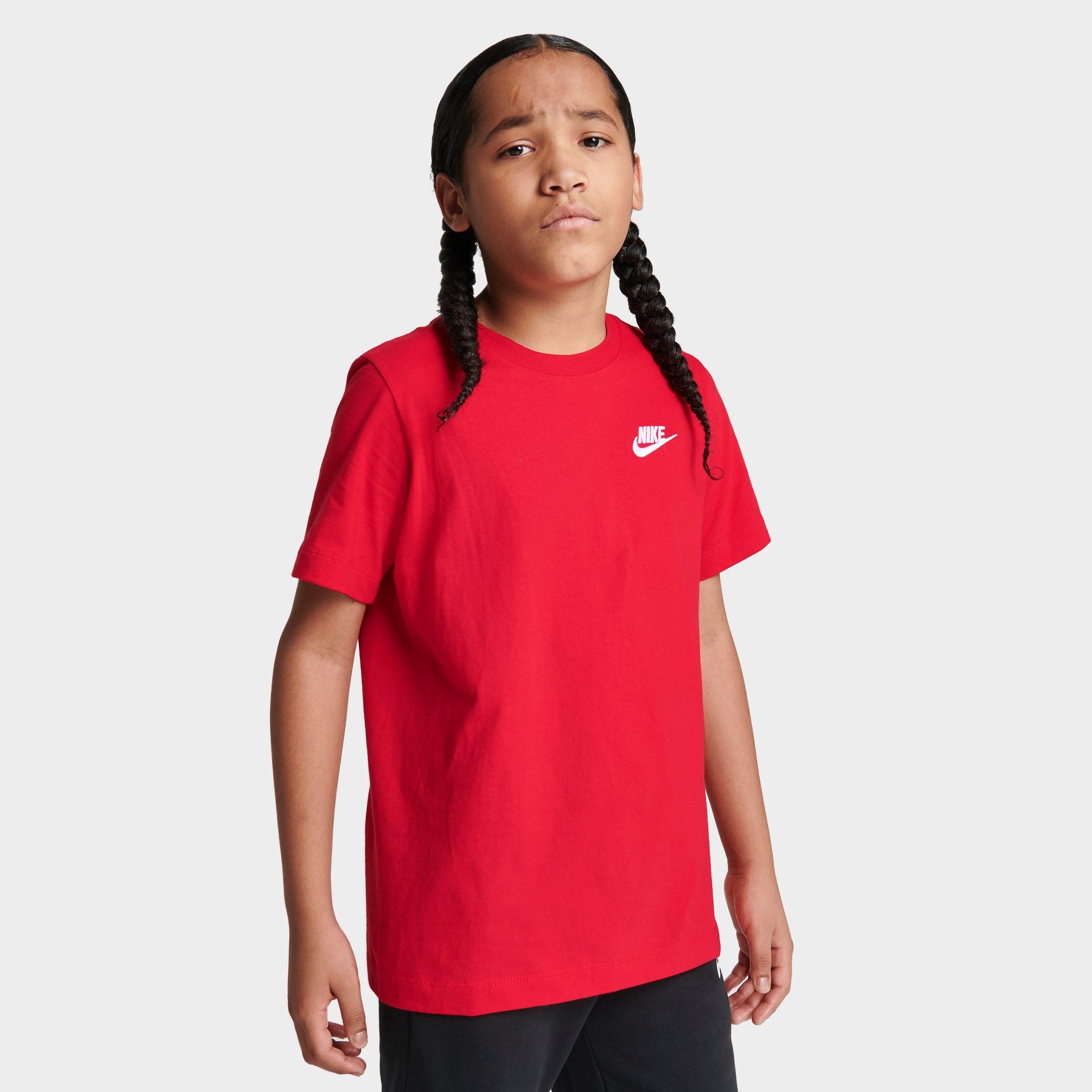 Nike Kids Sportswear Logo T-Shirt in University Red/White Size: Small