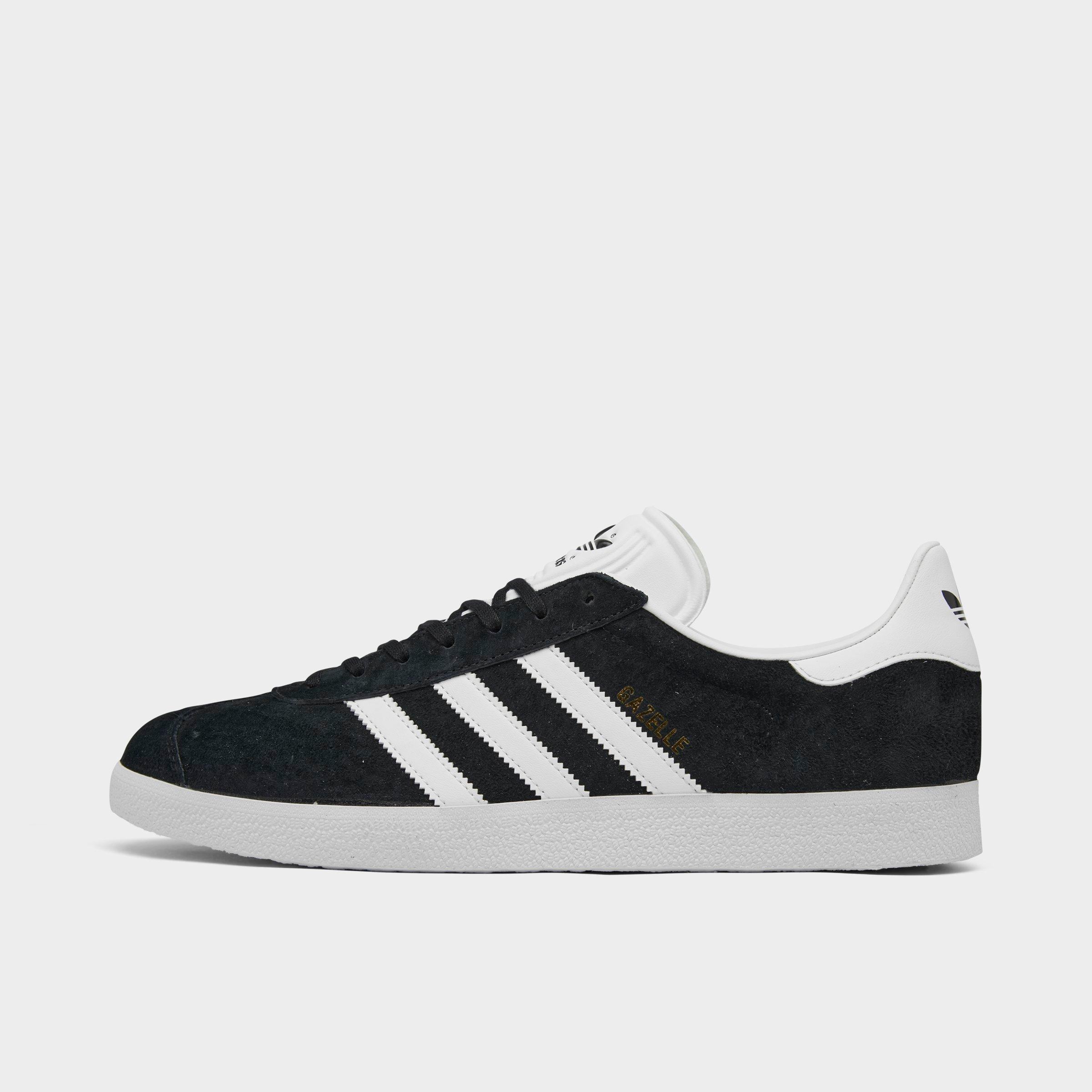 adidas Men's Originals Gazelle Casual Shoes (Big Kids Sizes Available) in Black/White/Gold Metallic Size: 7.5