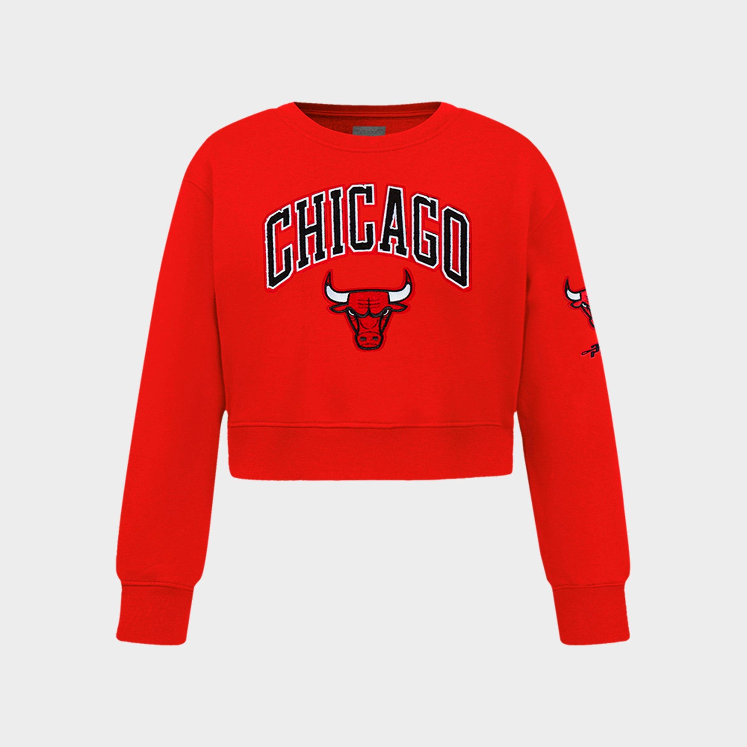 Pro Standard Girls Big Kids Chicago Bulls NBA Classic Fleece Crewneck Sweatshirt