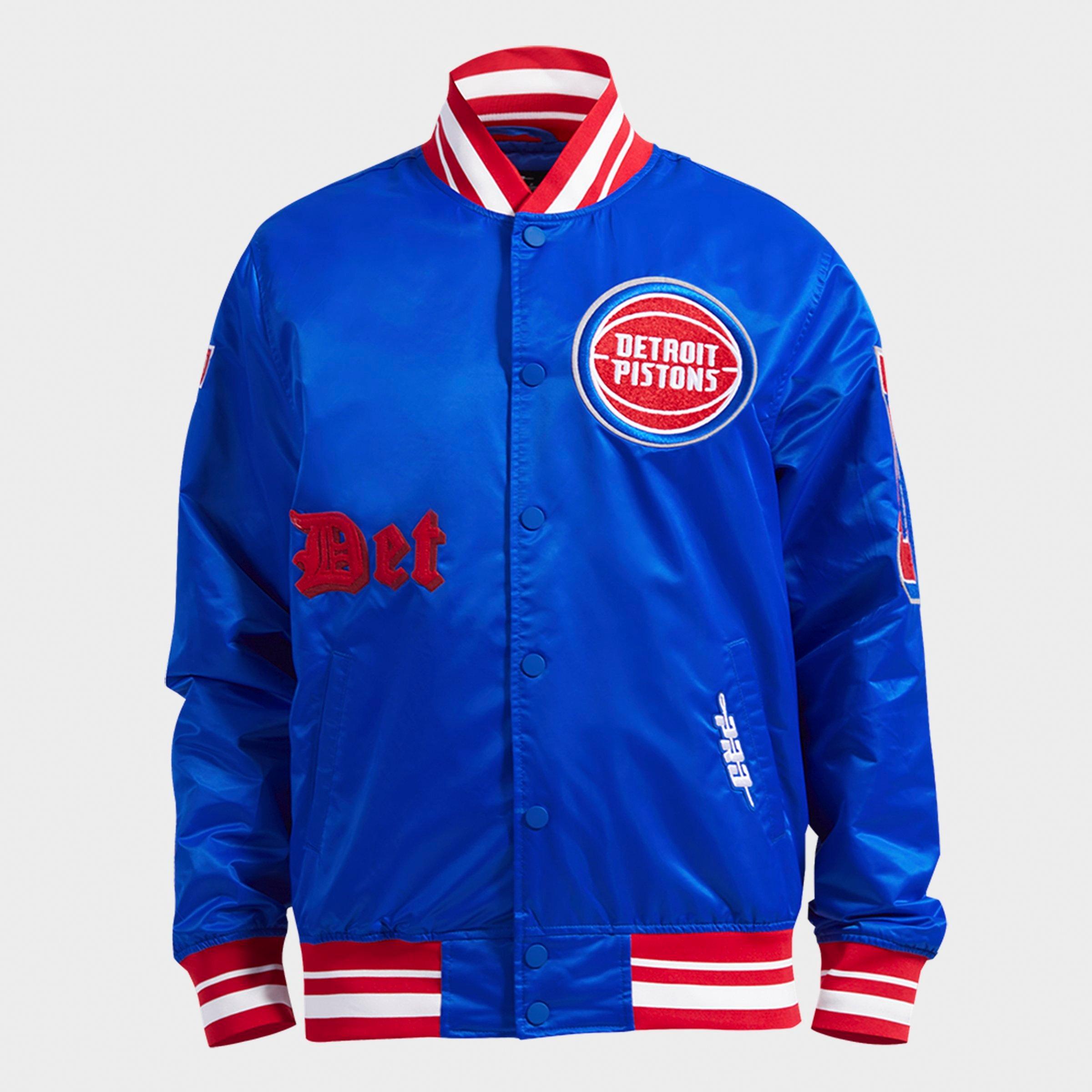 Pro Standard Men's Detroit Pistons NBA Old English Satin Jacket