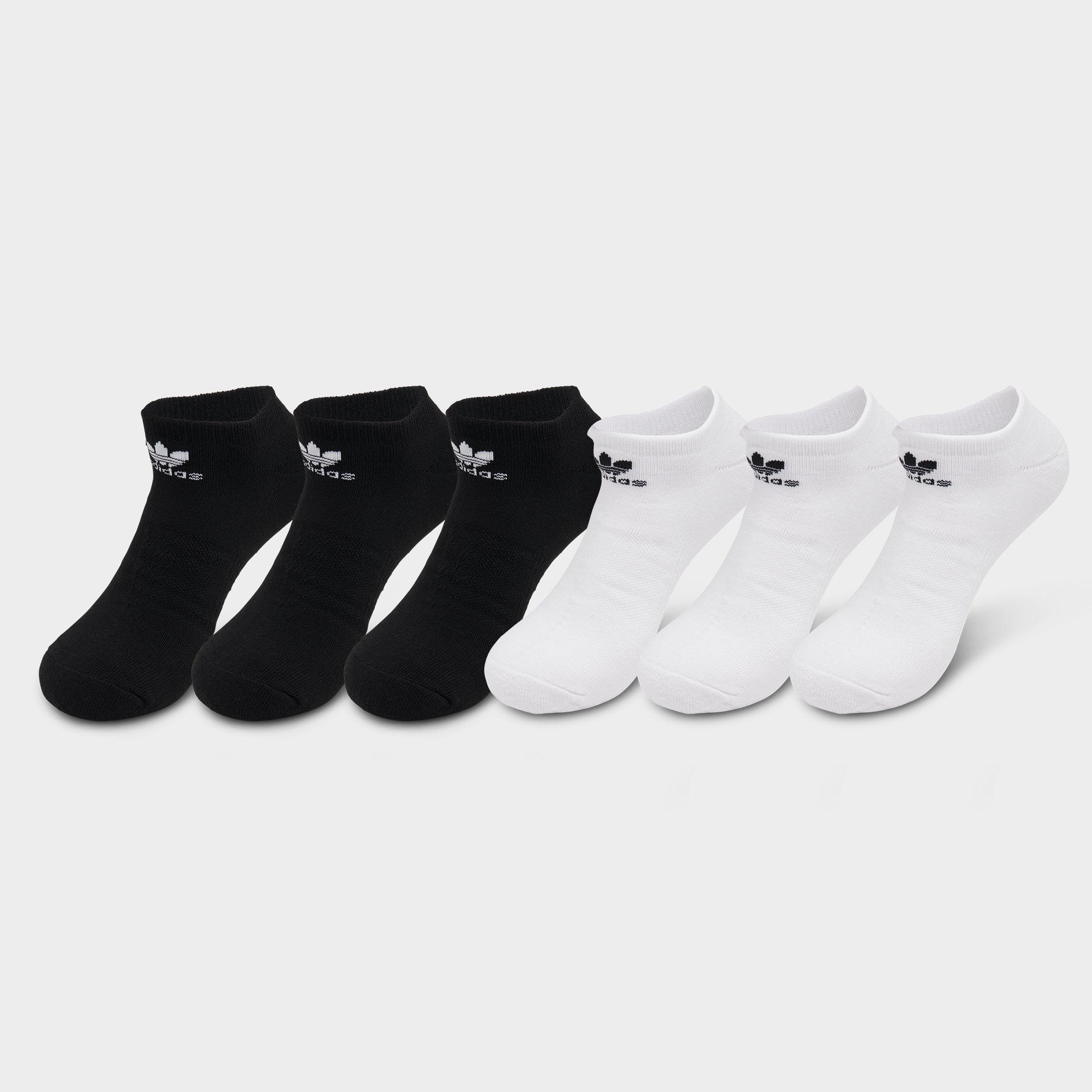 adidas Men's Originals Trefoil No-Show Socks (6-Pack) in Black/White Size: Large