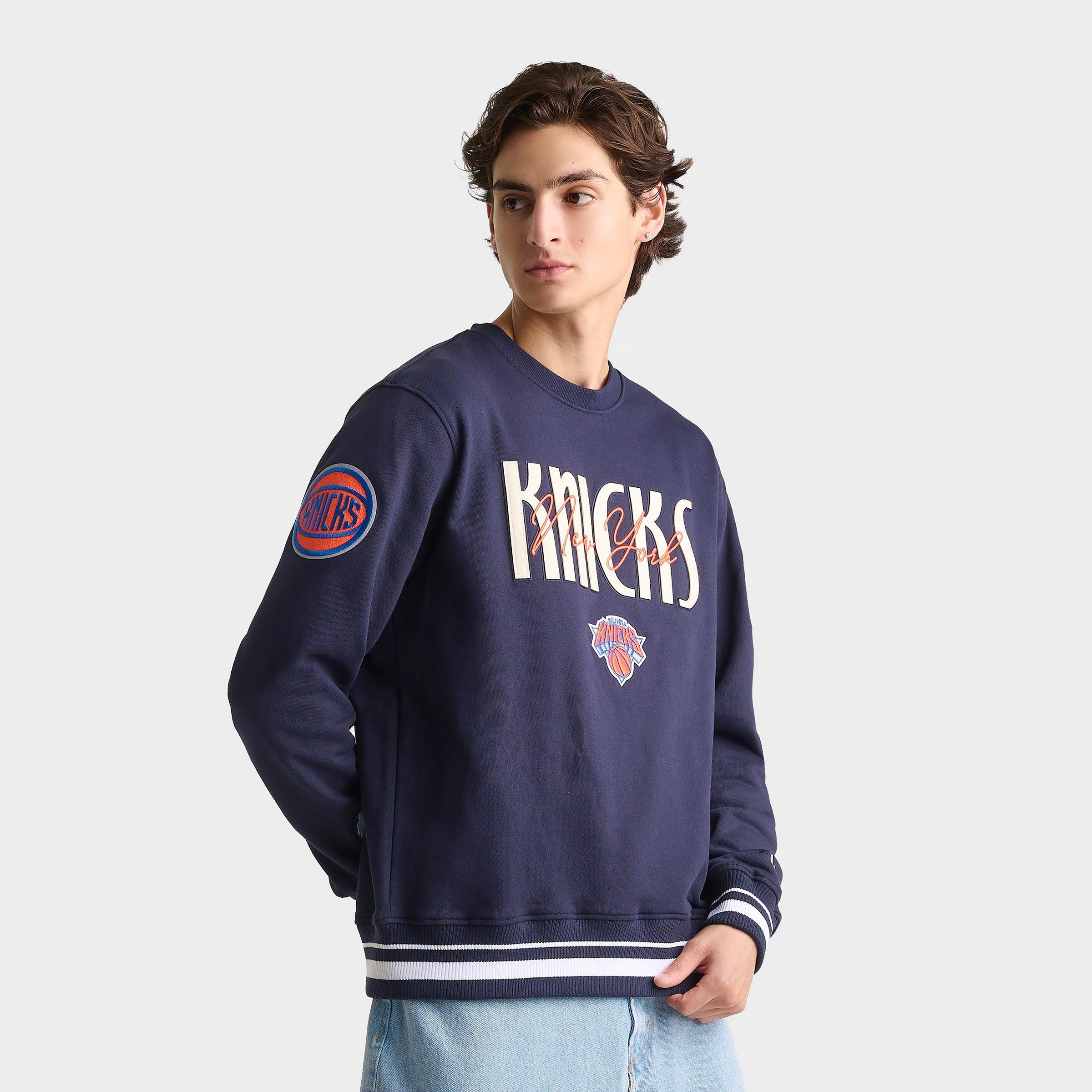 Pro Standard Men's New York Knicks NBA Original Players Fleece Crewneck Sweatshirt in Midnight Size: Small
