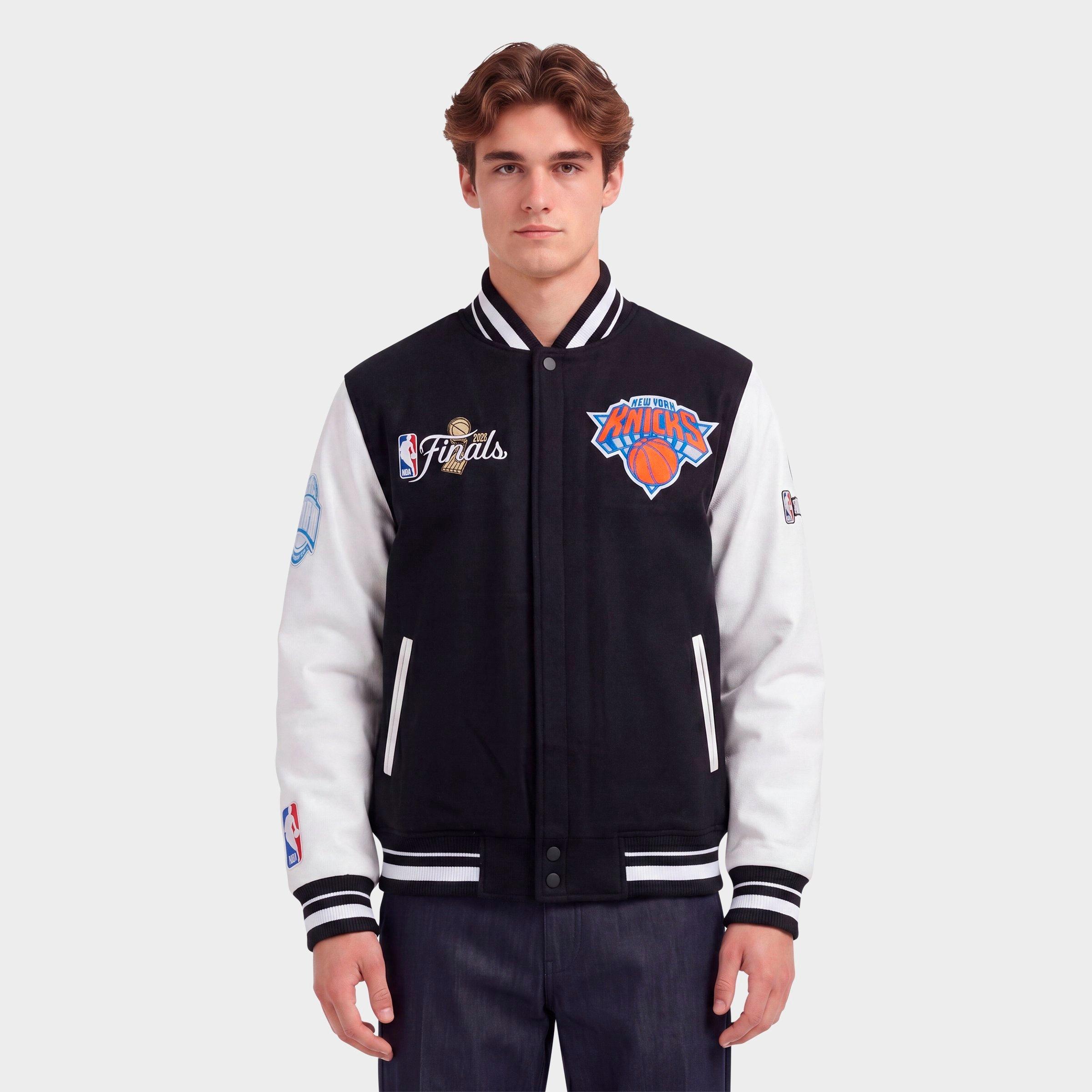 Pro Standard Mens New York Knicks NBA Championship 2026 Varsity Jacket in Black/White Size: 2XL