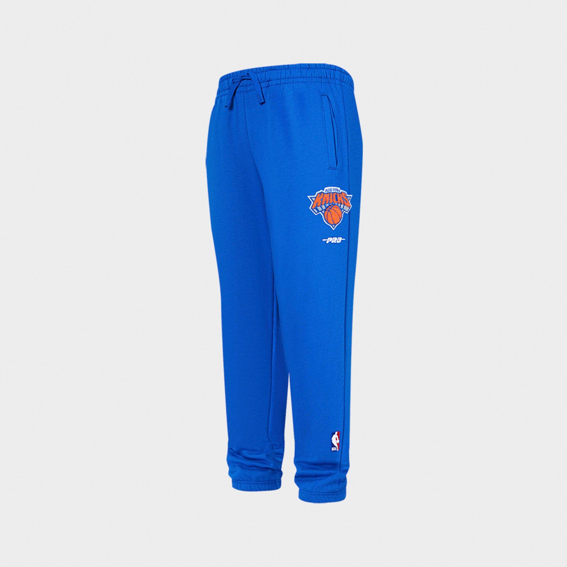 Pro Standard Big Kids New York Knicks NBA Fleece Jogger Pants in Royal Blue Size: Small