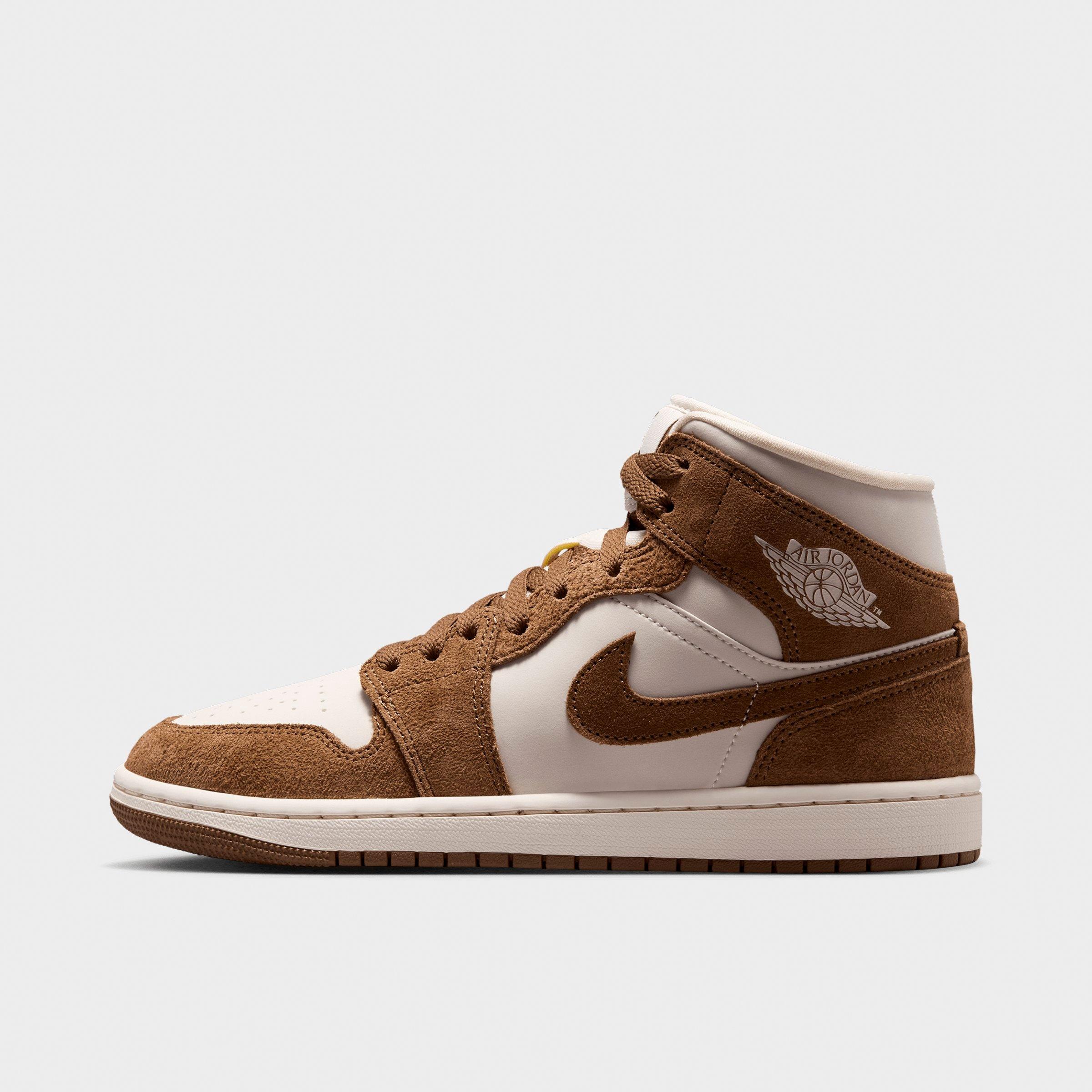 Jordan Women's Air Retro 1 Mid Casual Shoes in Light British Tan/Chalk Size: 8.0