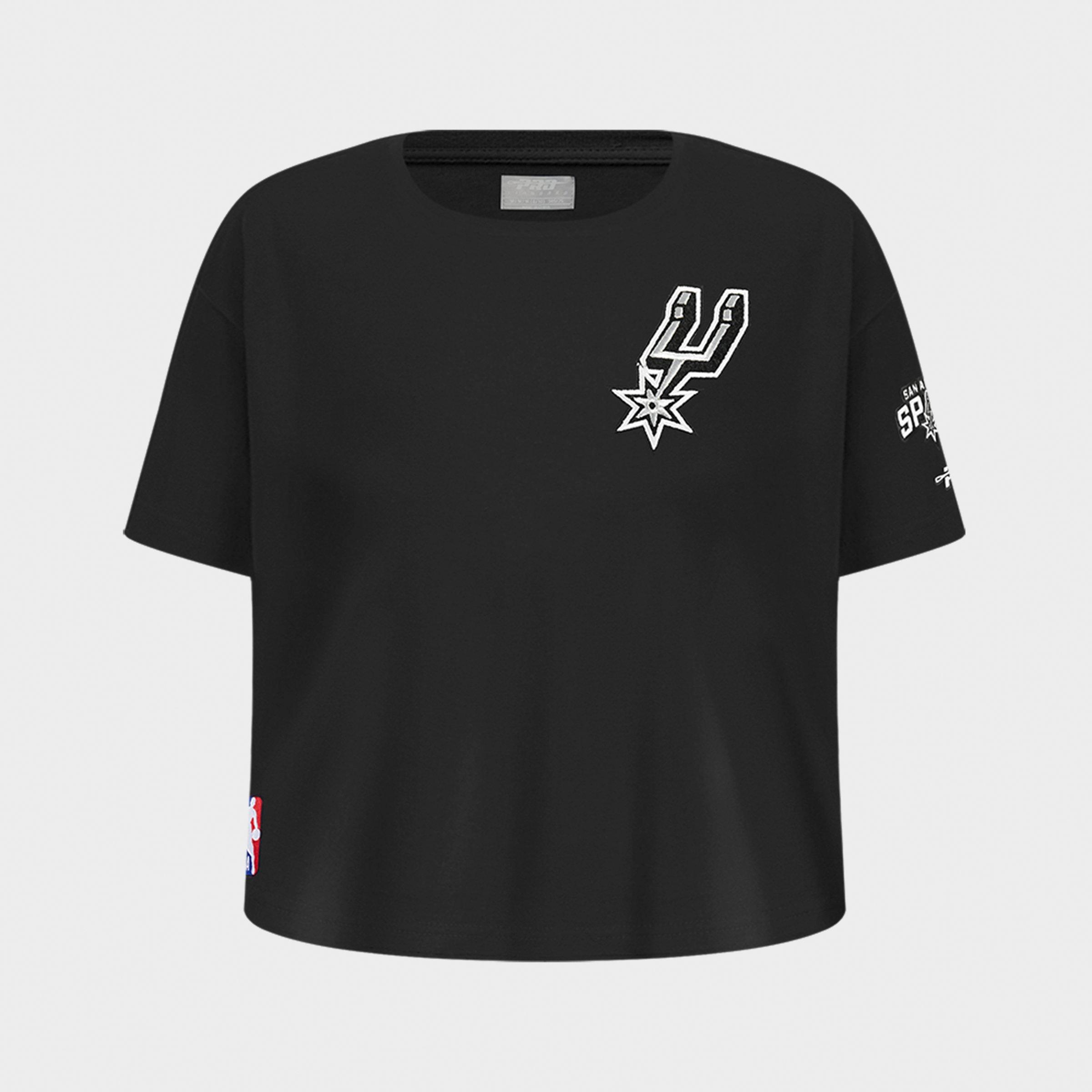 Pro Standard Girls Little Kids San Antonio Spurs NBA Boxy T-Shirt in Black Size: XL