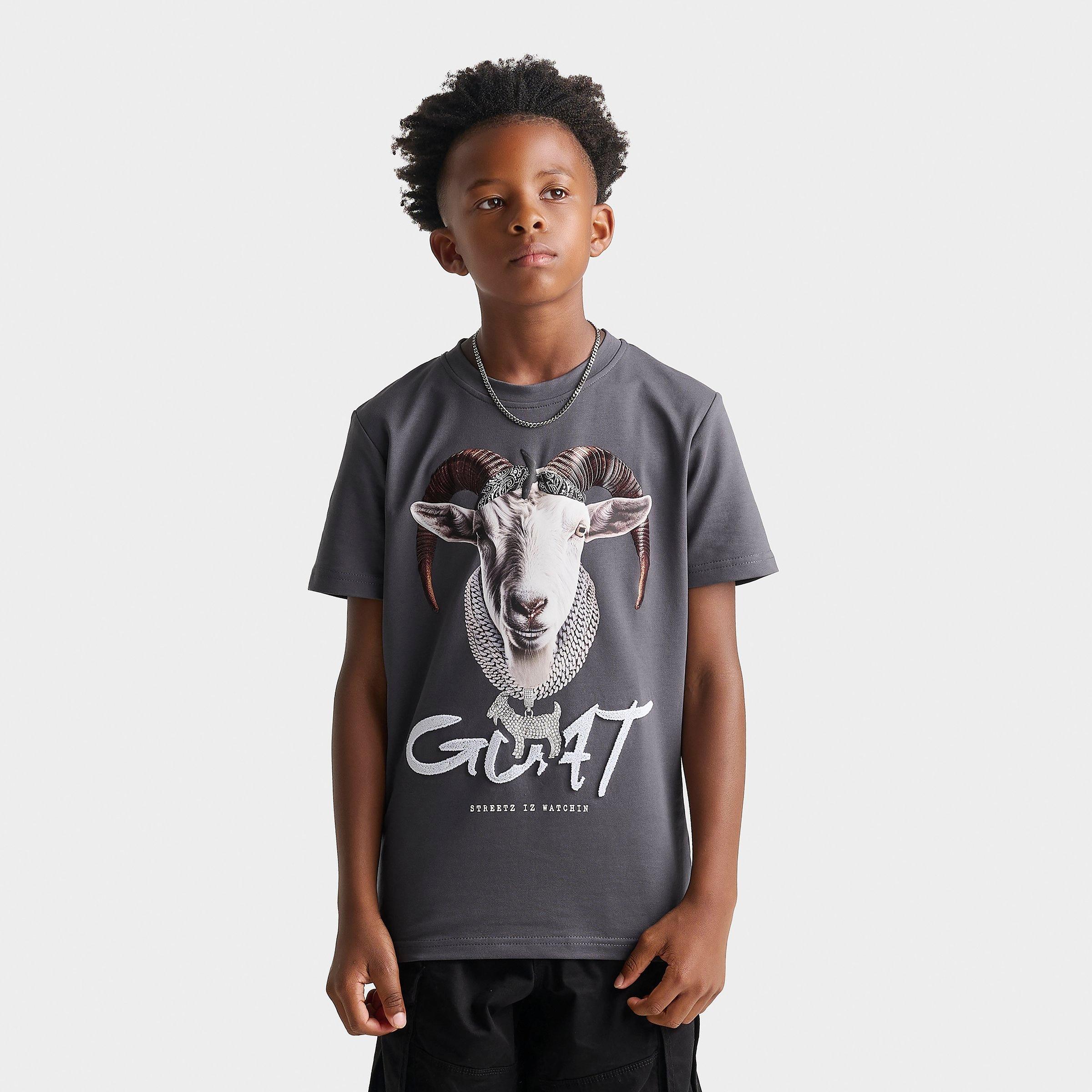 Streetz Iz Watchin Big Kids Goat Chain T-Shirt in Charcoal Size: Medium