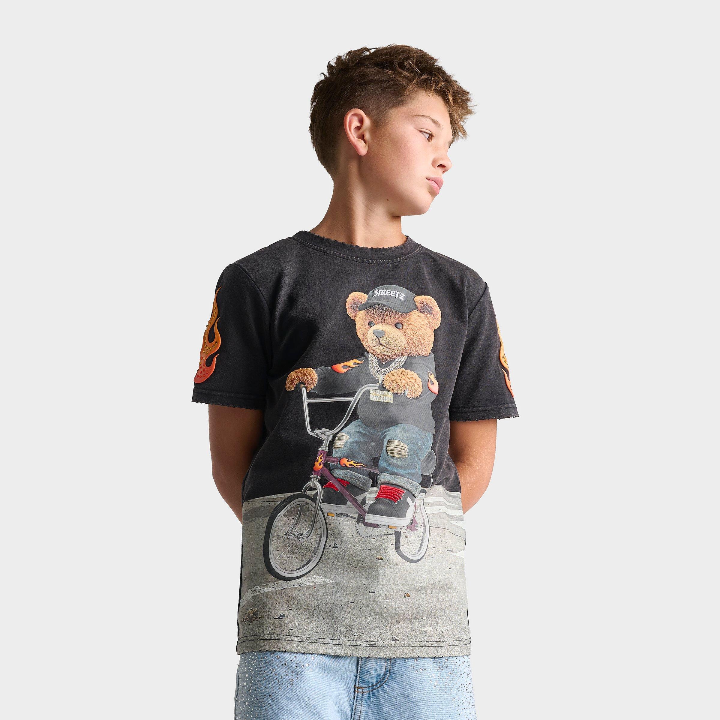 Streetz Iz Watchin Big Kids Low Rider T-Shirt in Washed Black Size: Small
