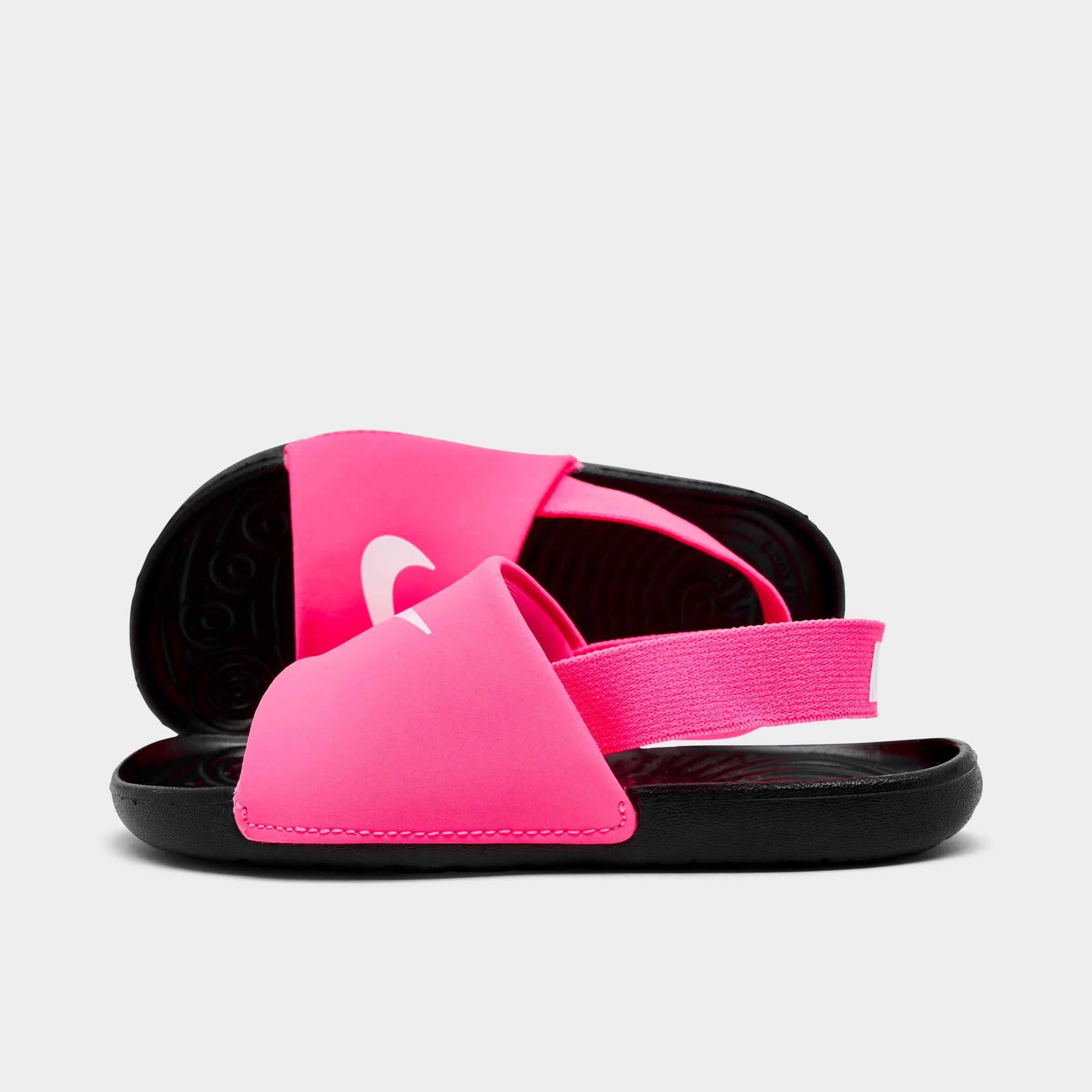 Nike Boys Toddler Kawa Slide Sandals in Digital Pink/Black/White Size: 4.0