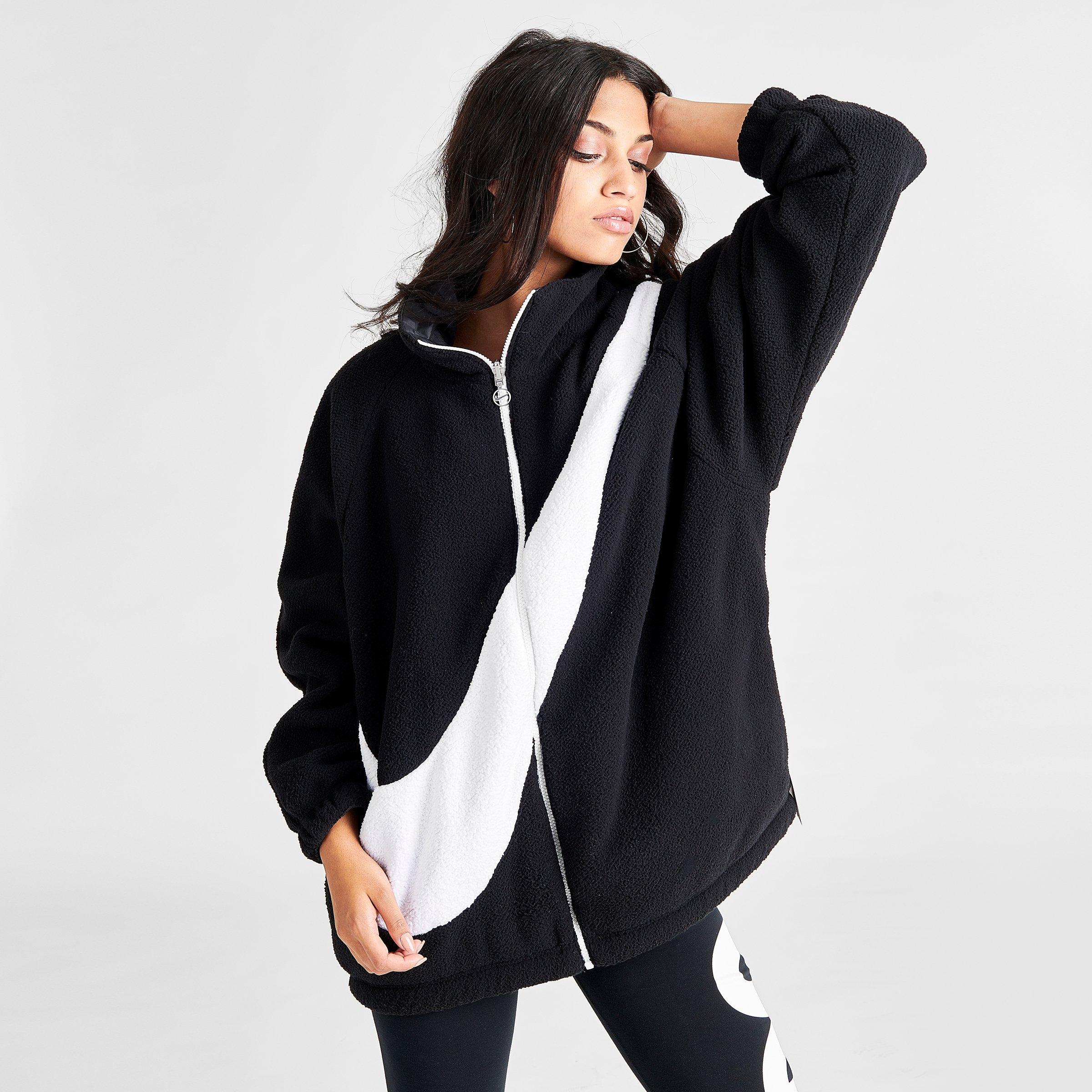 nike women's reversible sherpa jacket black