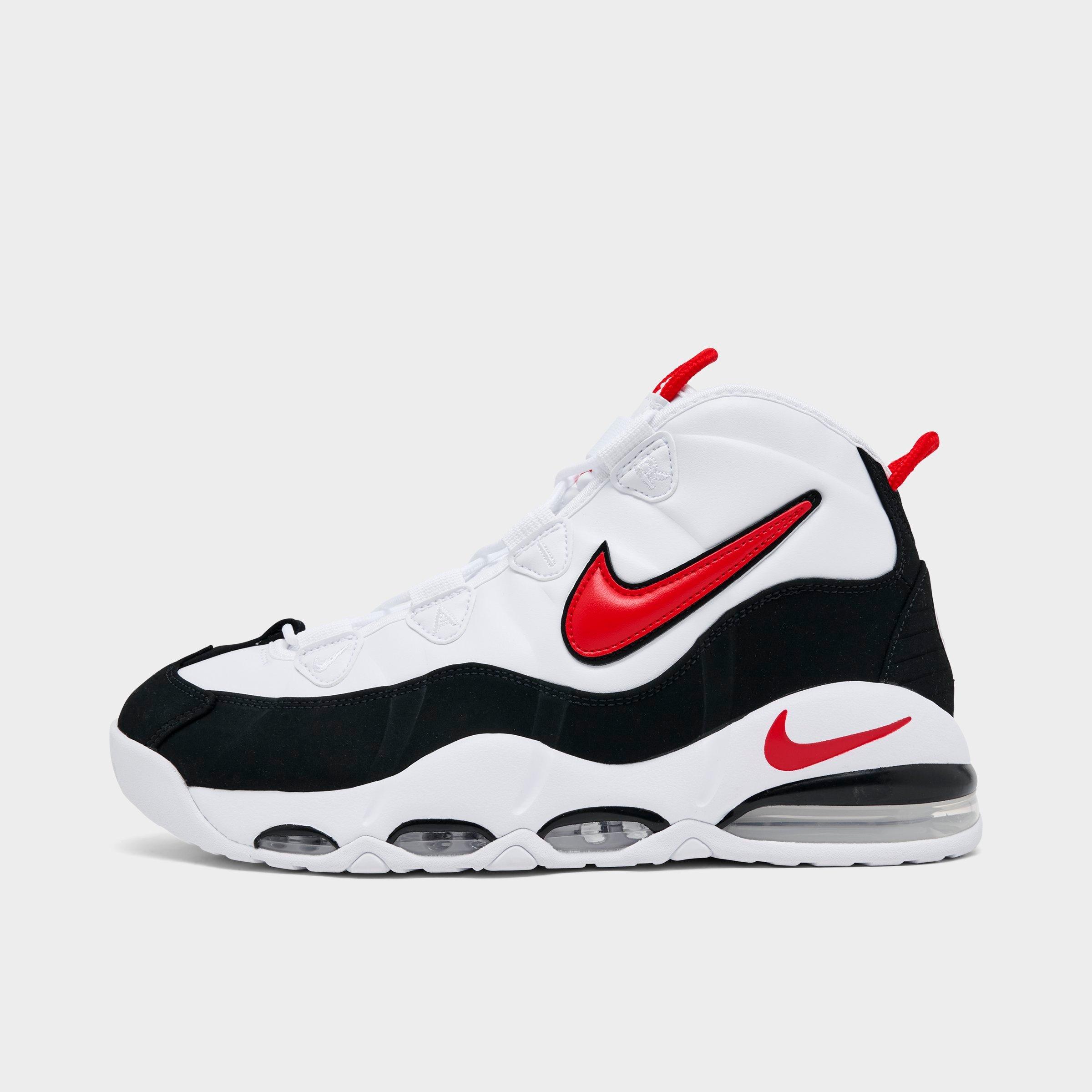 Nike Men's Air Max Uptempo '95 Basketball Shoes in White/University Red/Black Size: 8.0