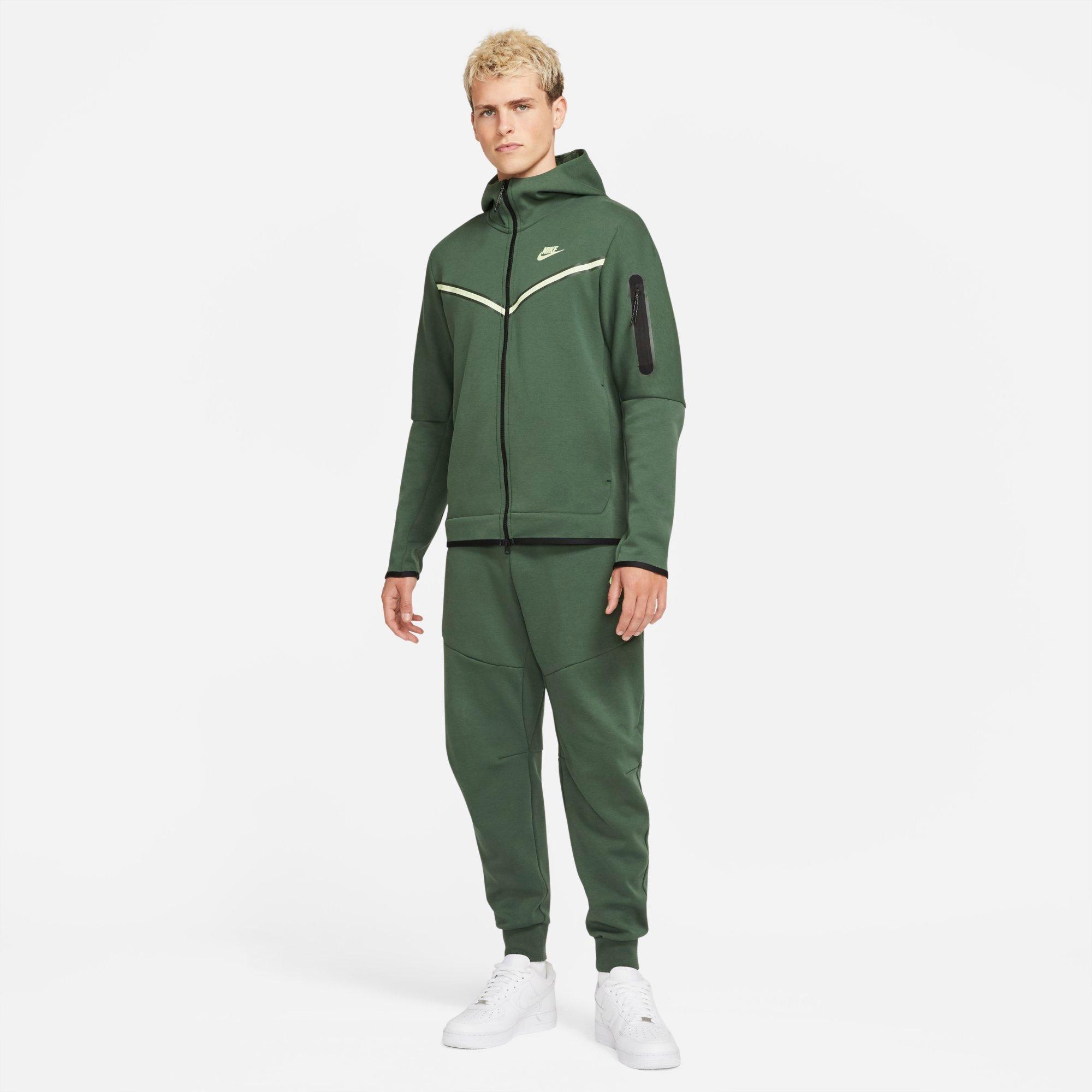 nike tech fleece tracksuit green