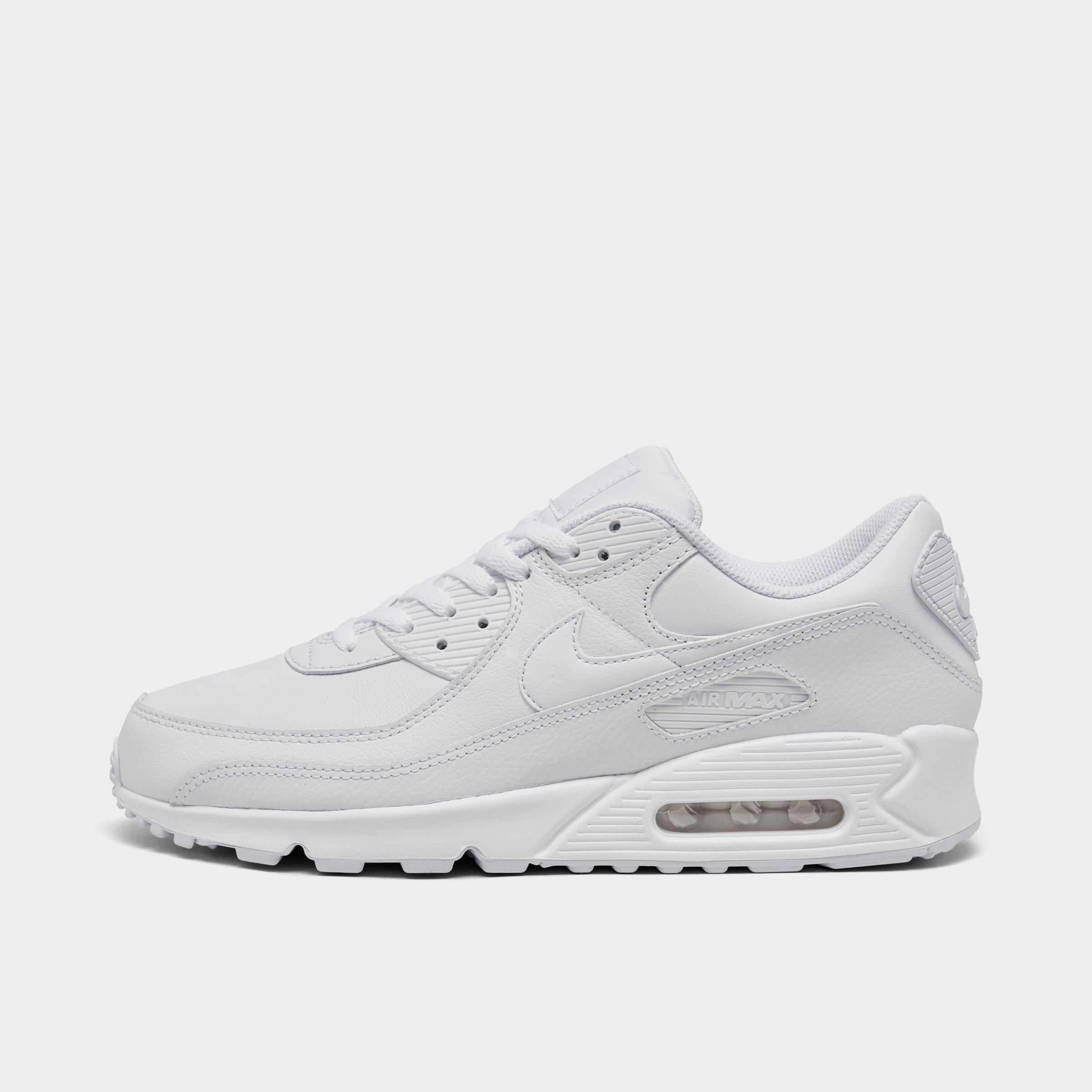 Nike Men's Air Max 90 Leather Casual Shoes in White Size: 7.5