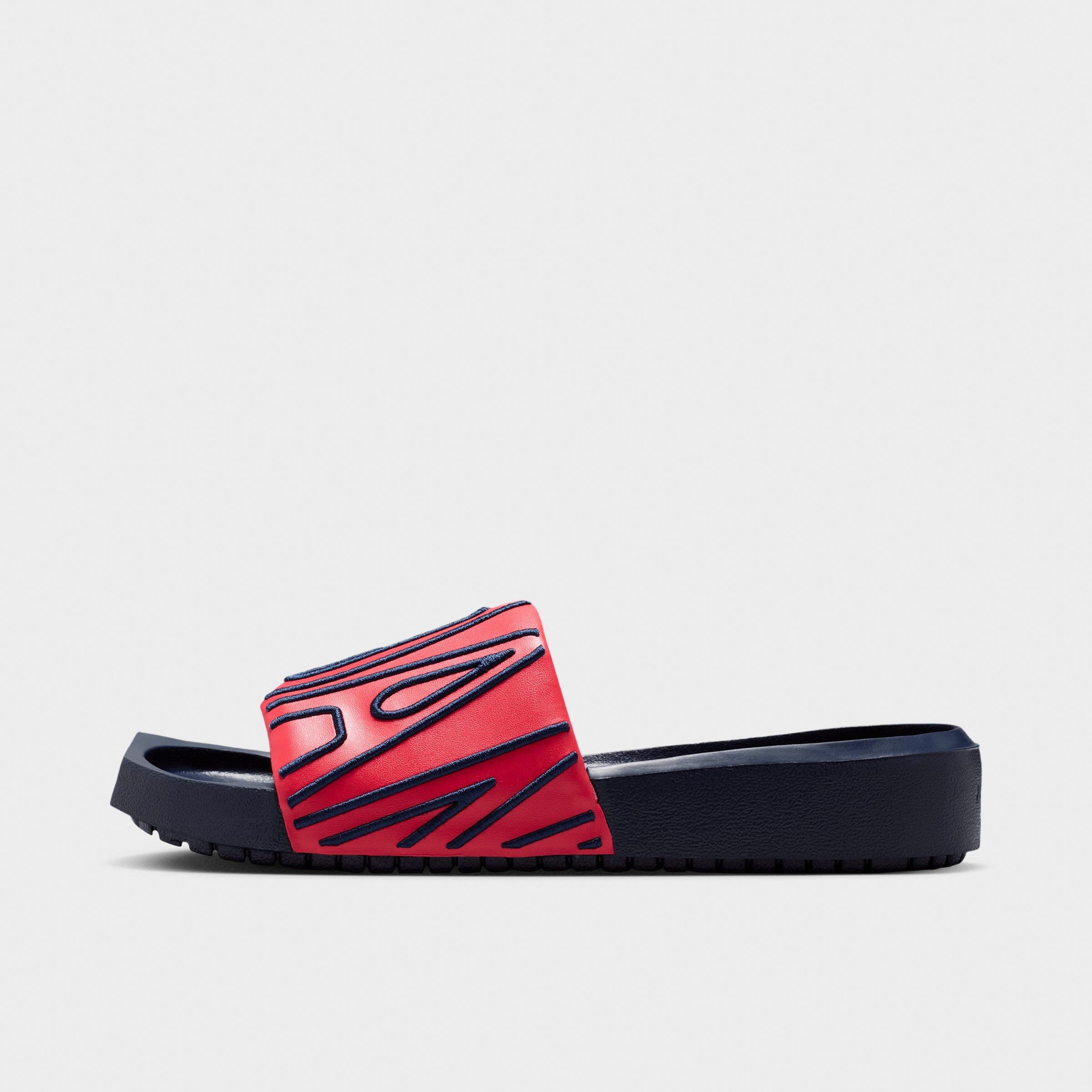 Jordan Women's NOLA Slide Sandals in Obsidian/Track Red/Desert Berry Size: 7.0