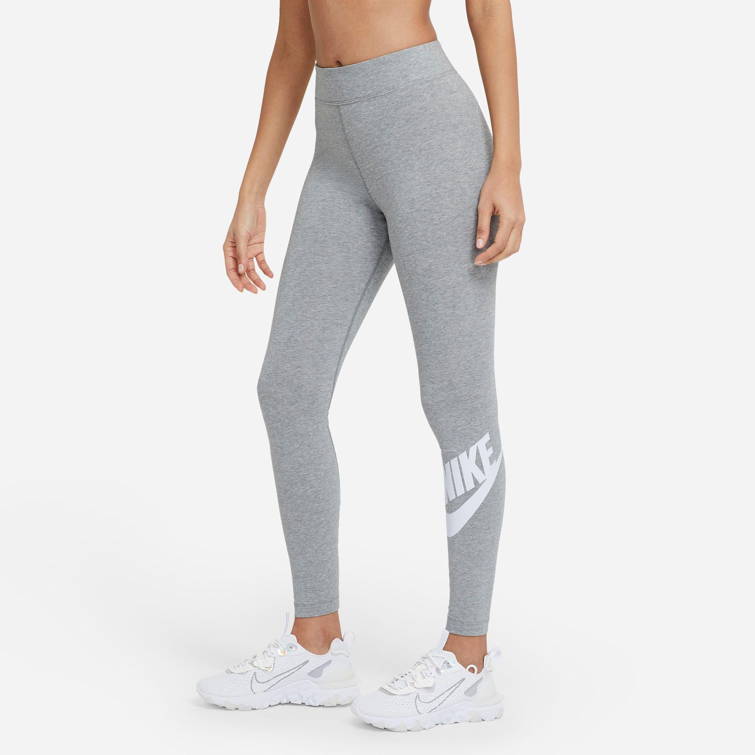 Nike Women's Sportswear Futura Essential High-Waisted Leggings in Dark Grey Heather/White Size: XS