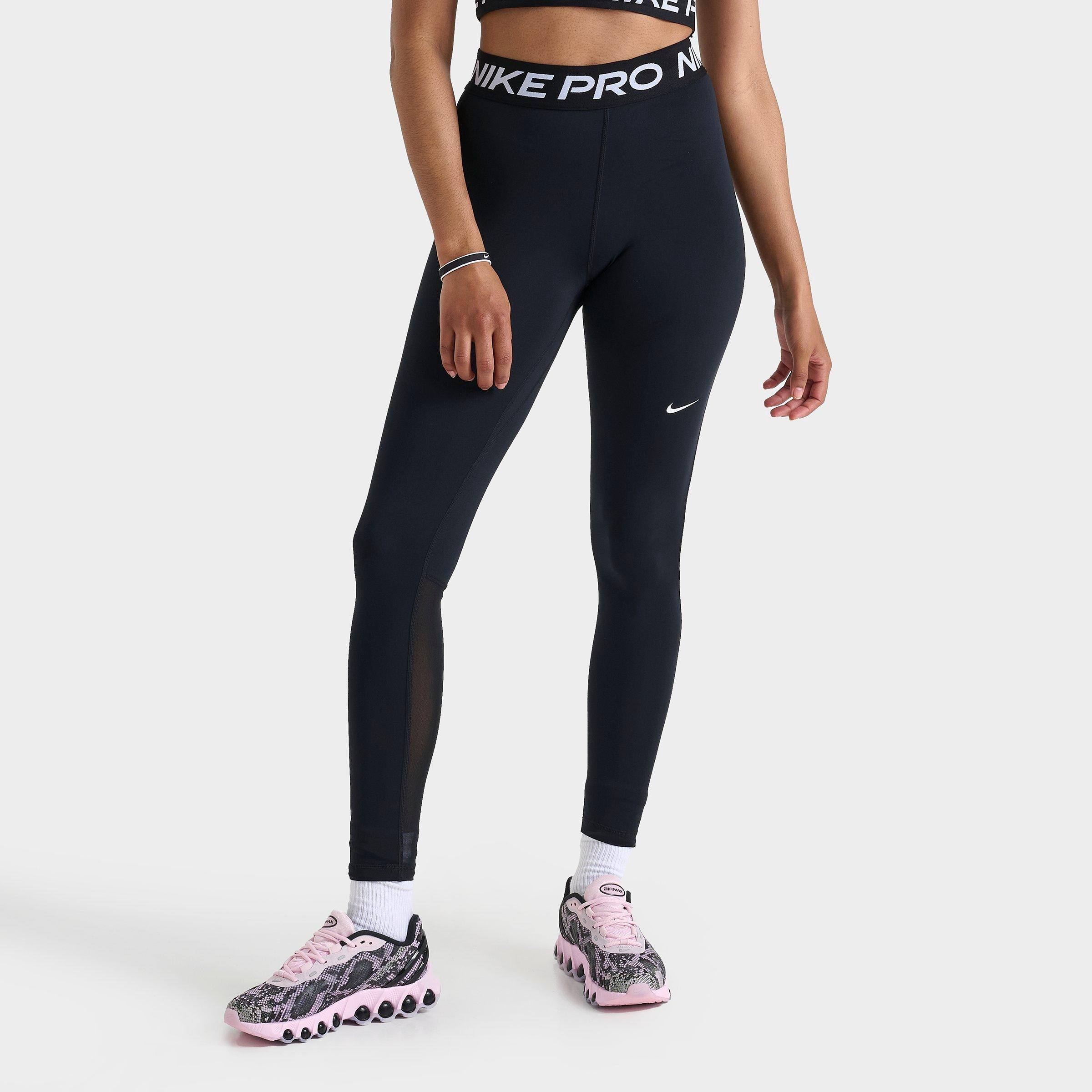 Nike Women's Pro 365 High-Waisted 7/8 Mesh Panel Leggings in Black/White Size: XS