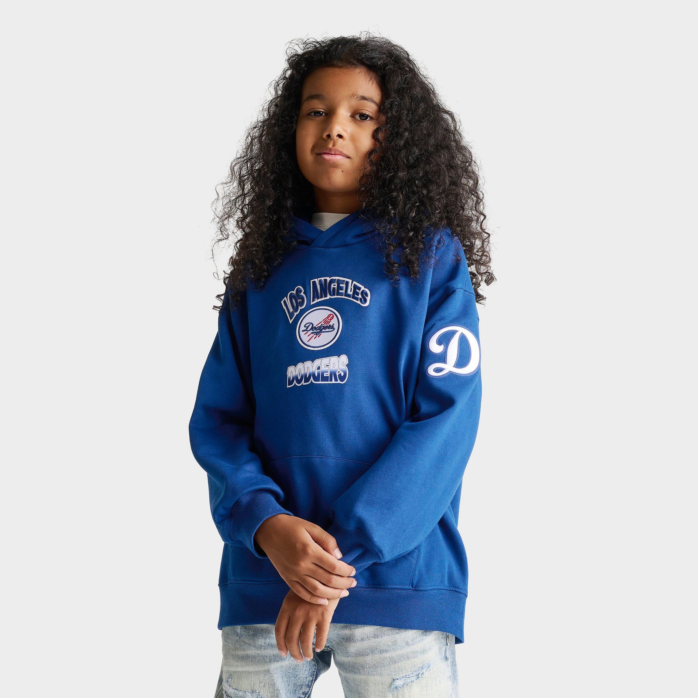 Pro Standard Big Kids Los Angeles Dodgers MLB Turn It Up Pullover Hoodie in Dodger Blue Size: XL