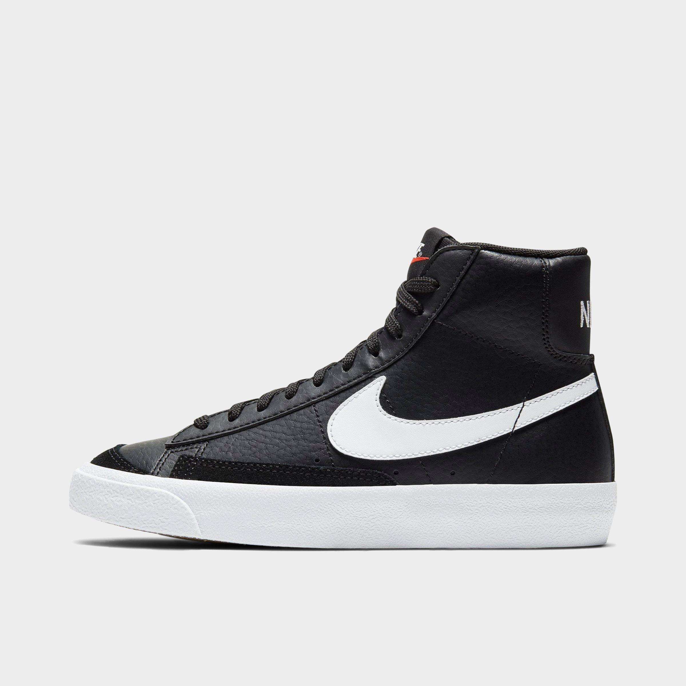 Nike Big Kids Blazer Mid '77 Casual Shoes in Black/Sail/White Size: 4.0