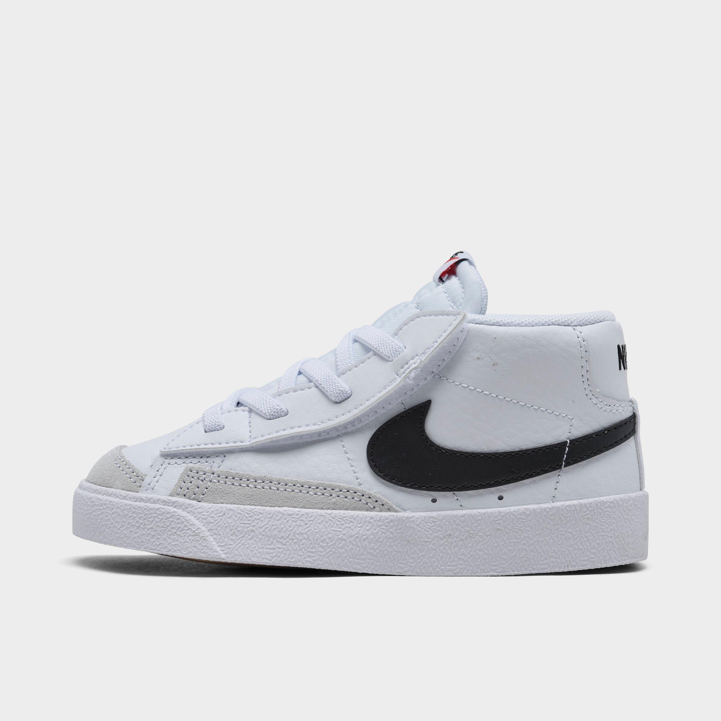 Nike Kids Toddler Blazer Mid '77 Casual Shoes in White/Black/Team Orange Size: 8.0
