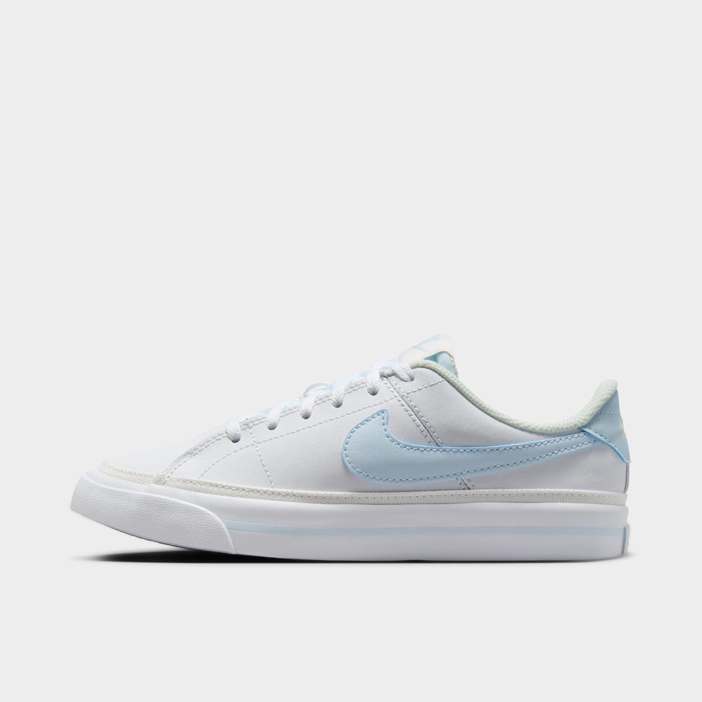Nike Big Kids Court Legacy Casual Shoes in WHITE/BLUE TINT-SAIL Size: 4.0