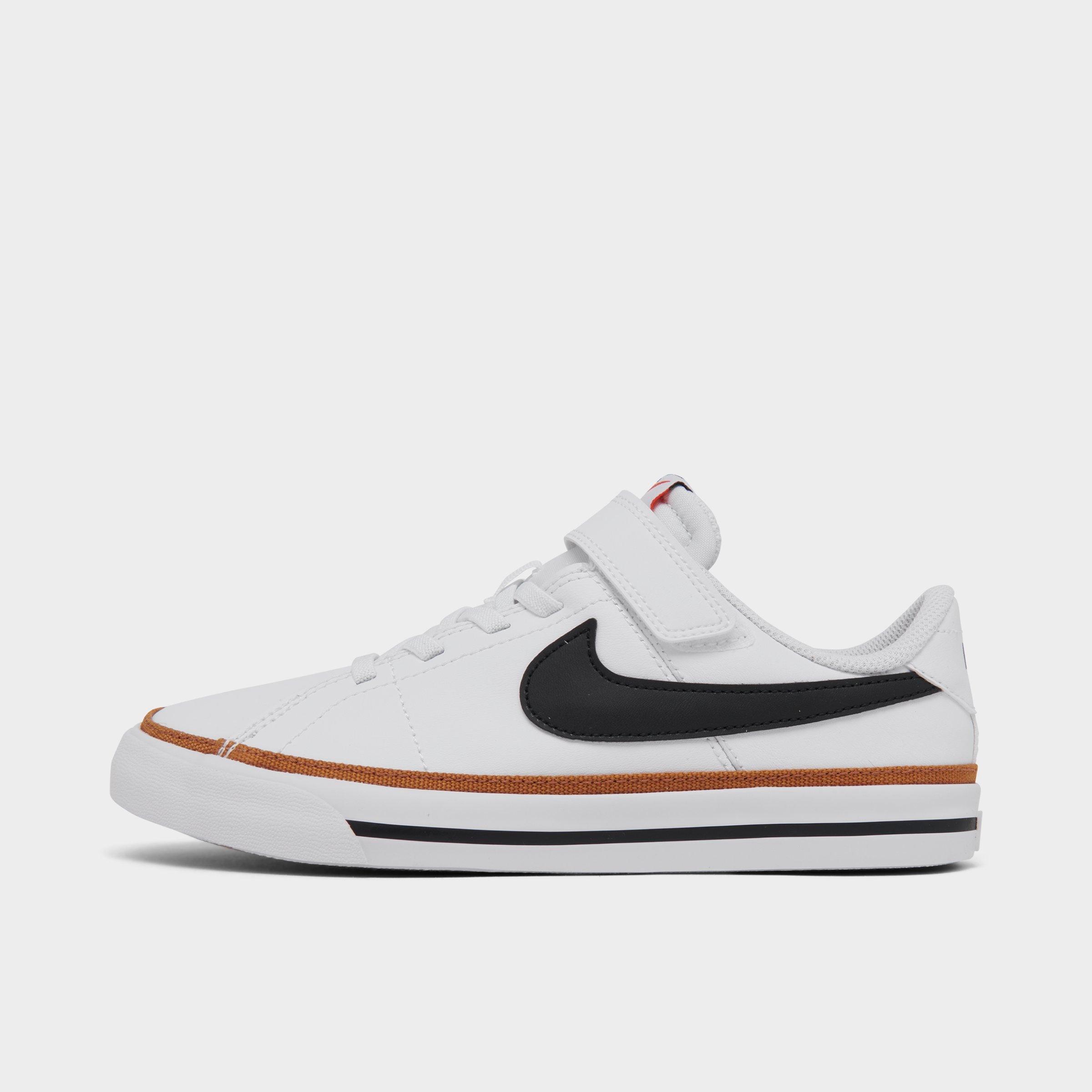 Nike Little Kids Court Legacy Casual Shoes in White/Desert Ochre/Gum Light Brown Size: 3.0
