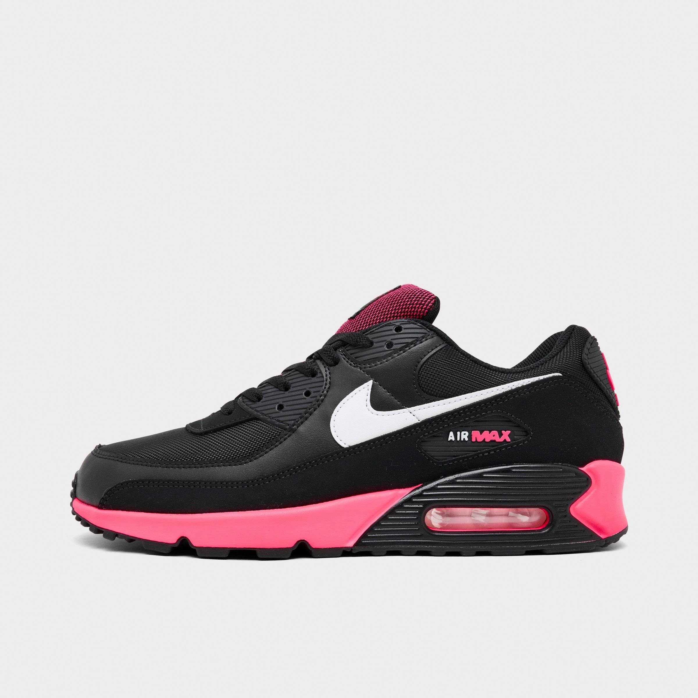 Nike Men's Air Max 90 Casual Shoes in Black/Racer Pink/White Size: 9.0