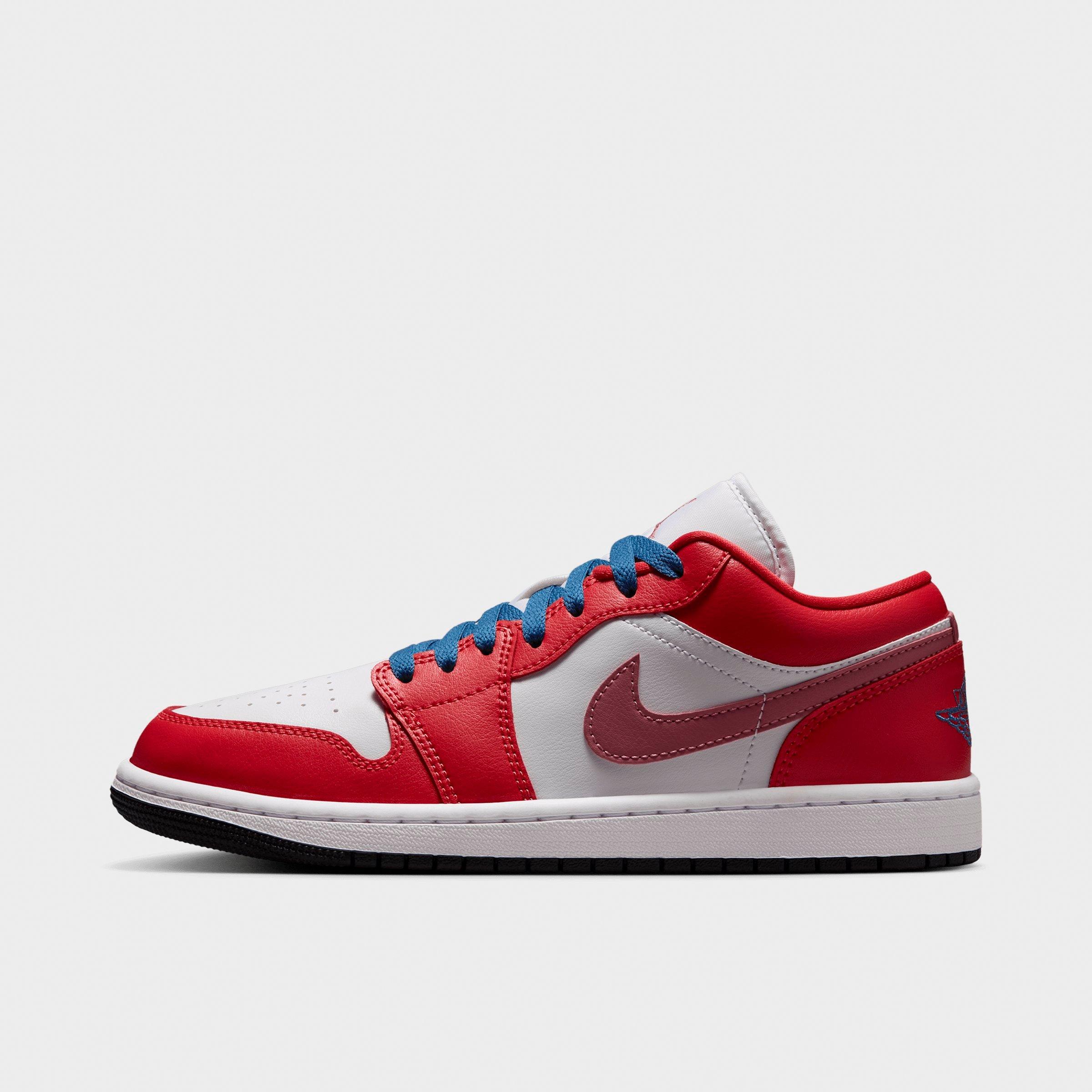 Jordan Women's Air Retro 1 Low Casual Shoes in Track Red/White/Desert Berry Size: 9.5