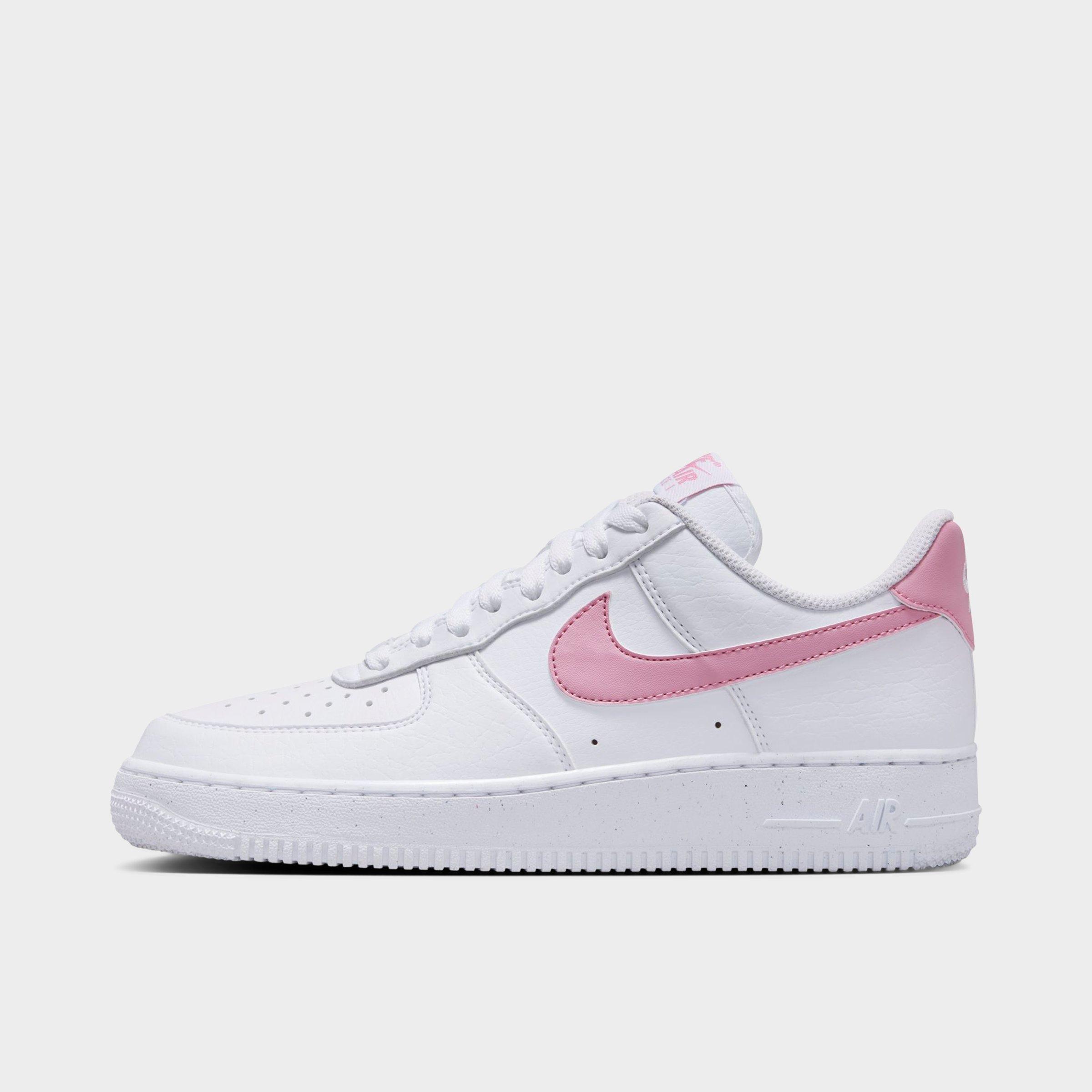 Nike Women's Air Force 1 '07 Next Nature Casual Shoes in White/Elemental Pink Size: 5.0