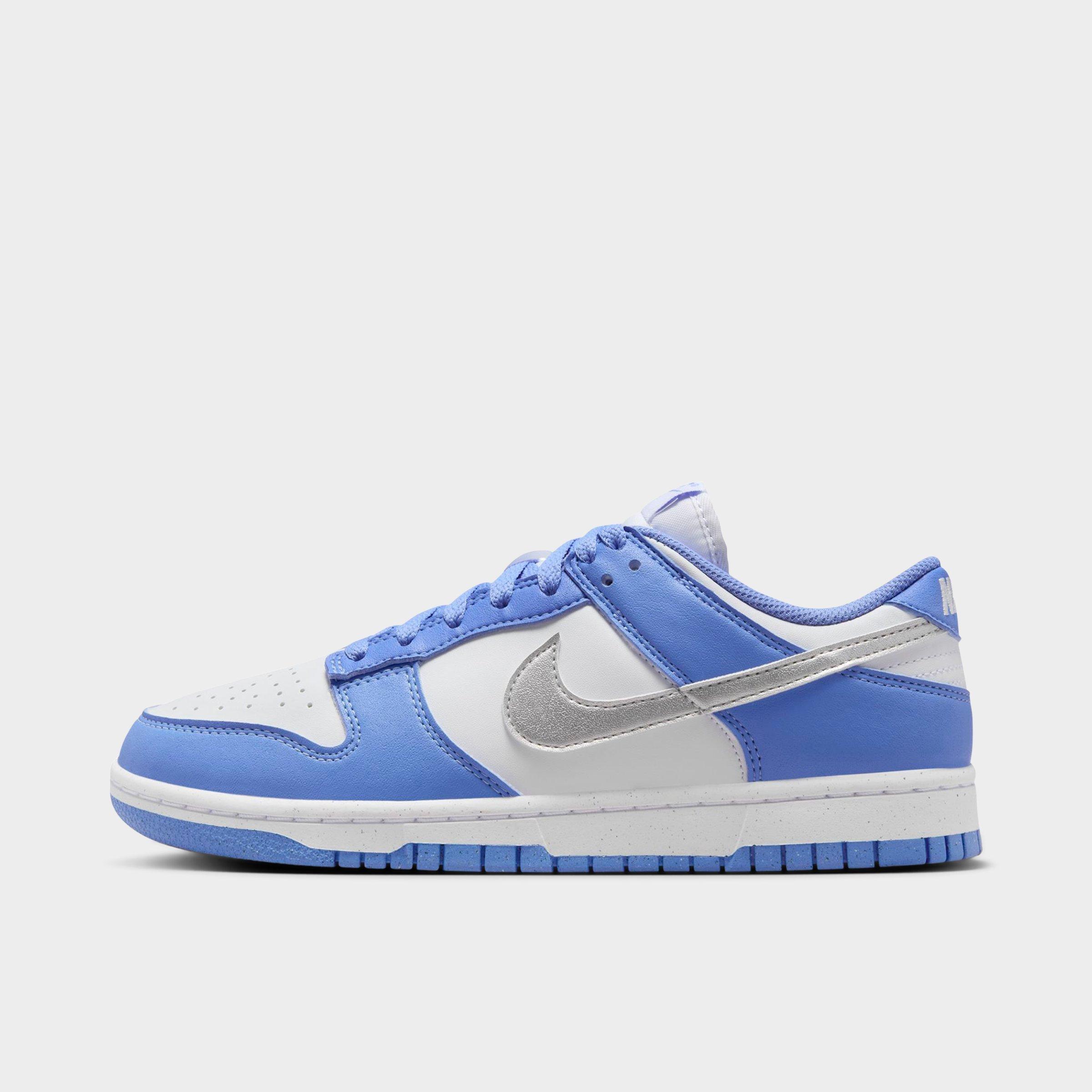 Nike Women's Dunk Low Next Nature Casual Shoes in Royal Pulse/Metallic SIlver/White Size: 6.0