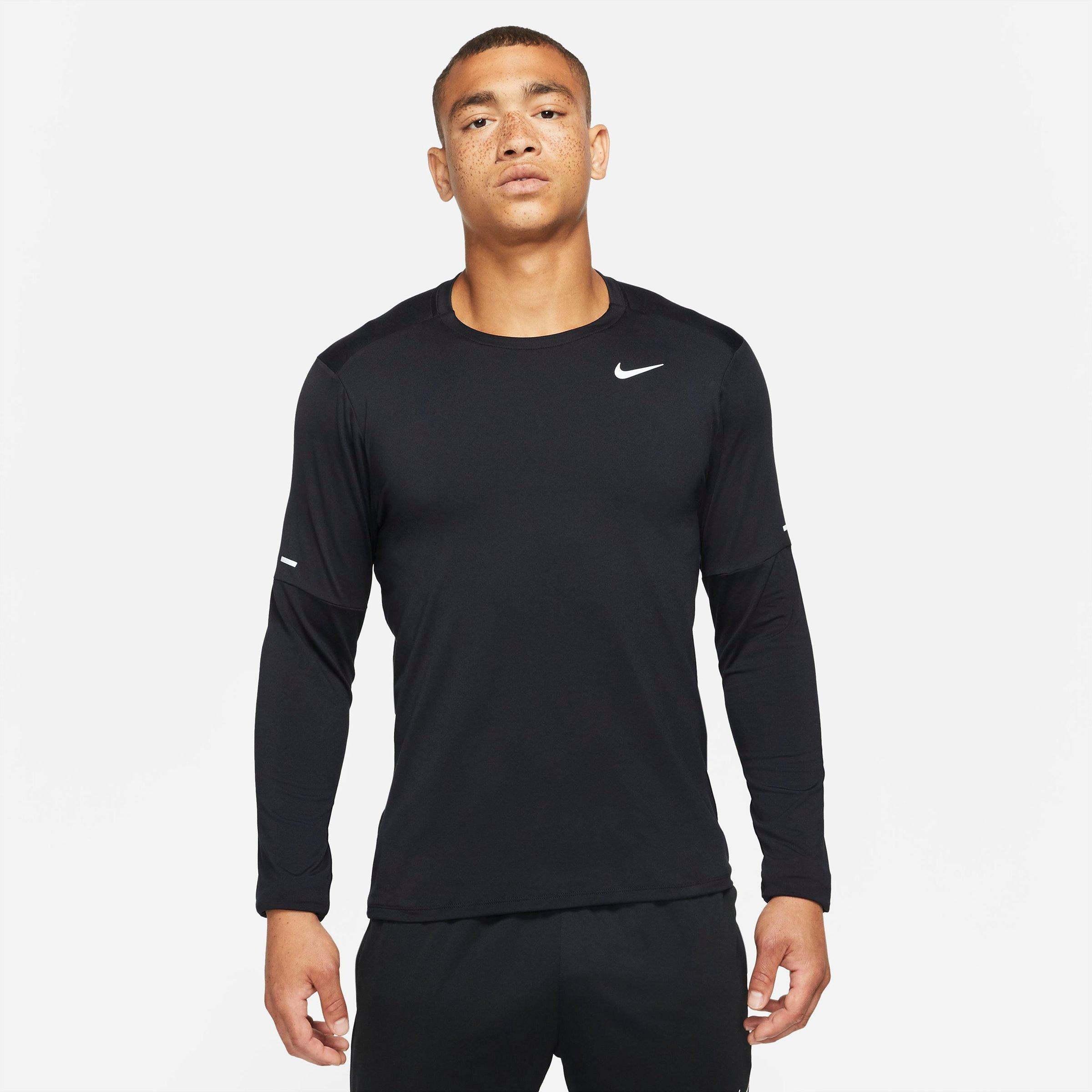 Nike Men's Dri-FIT Element Running Crew Top in Black Size: 2XL