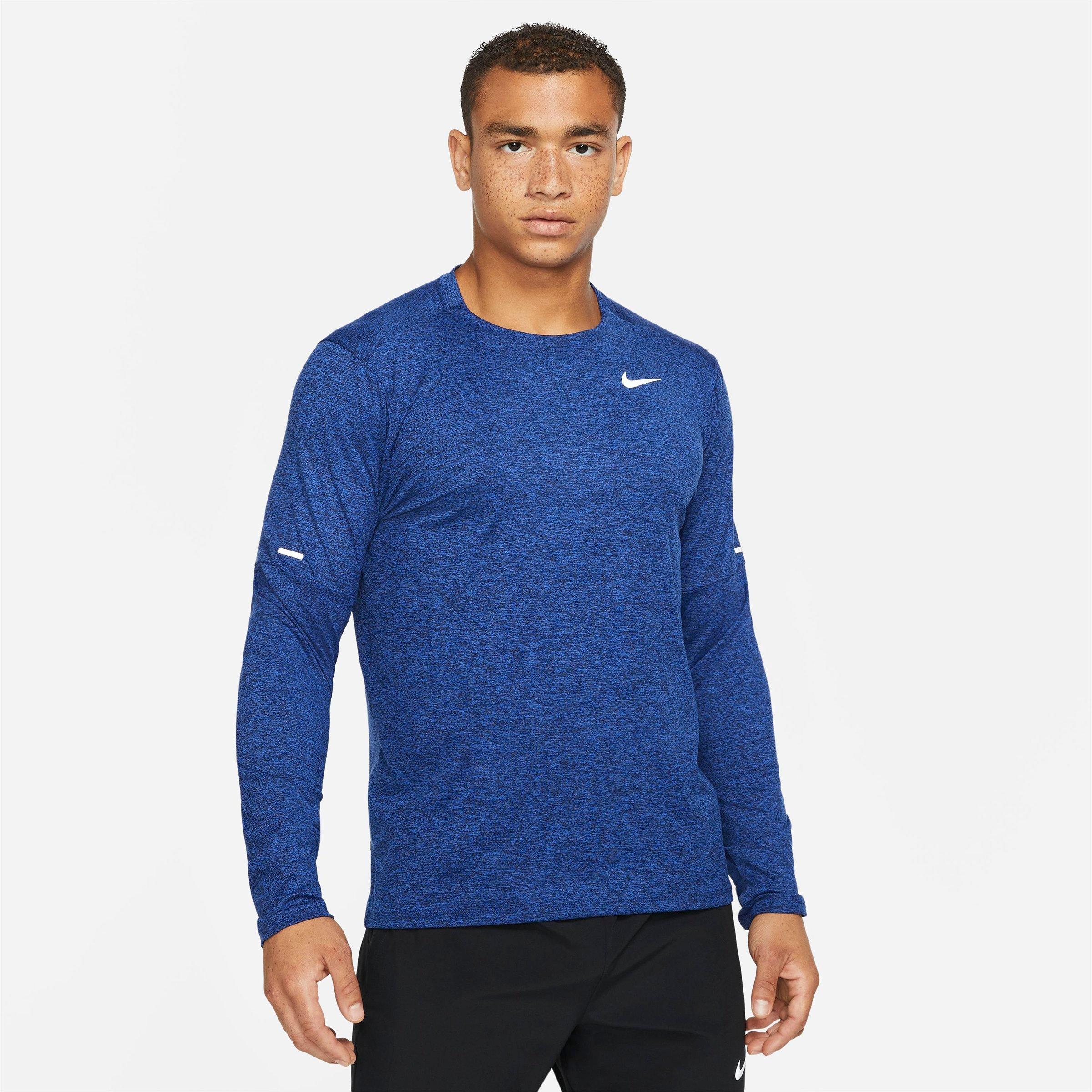 Nike Men's Dri-FIT Element Running Crew Top in Obsidian/Game Royal Size: Large