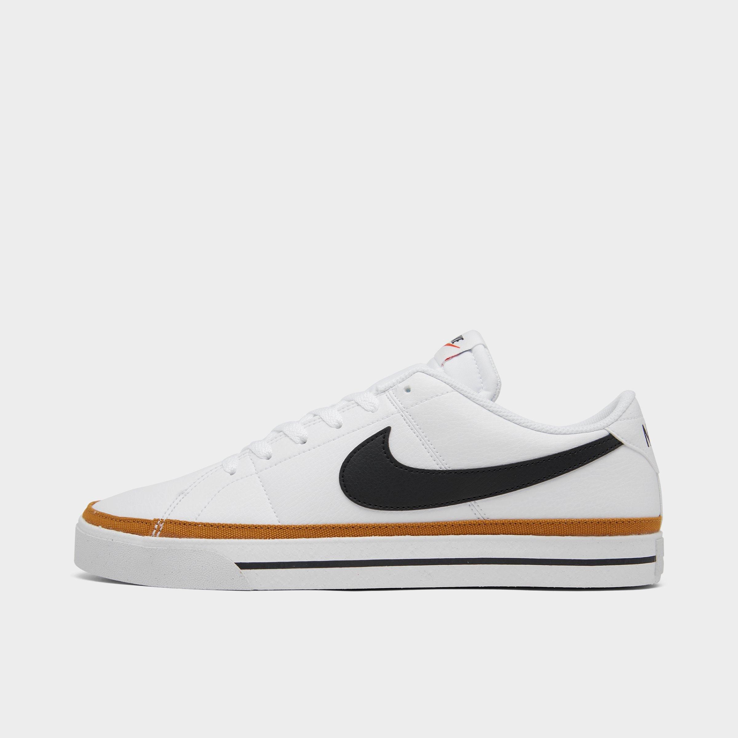 Nike Men's Court Legacy Next Nature Casual Shoes in WHITE/BLACK-DESERT O Size: 8.0