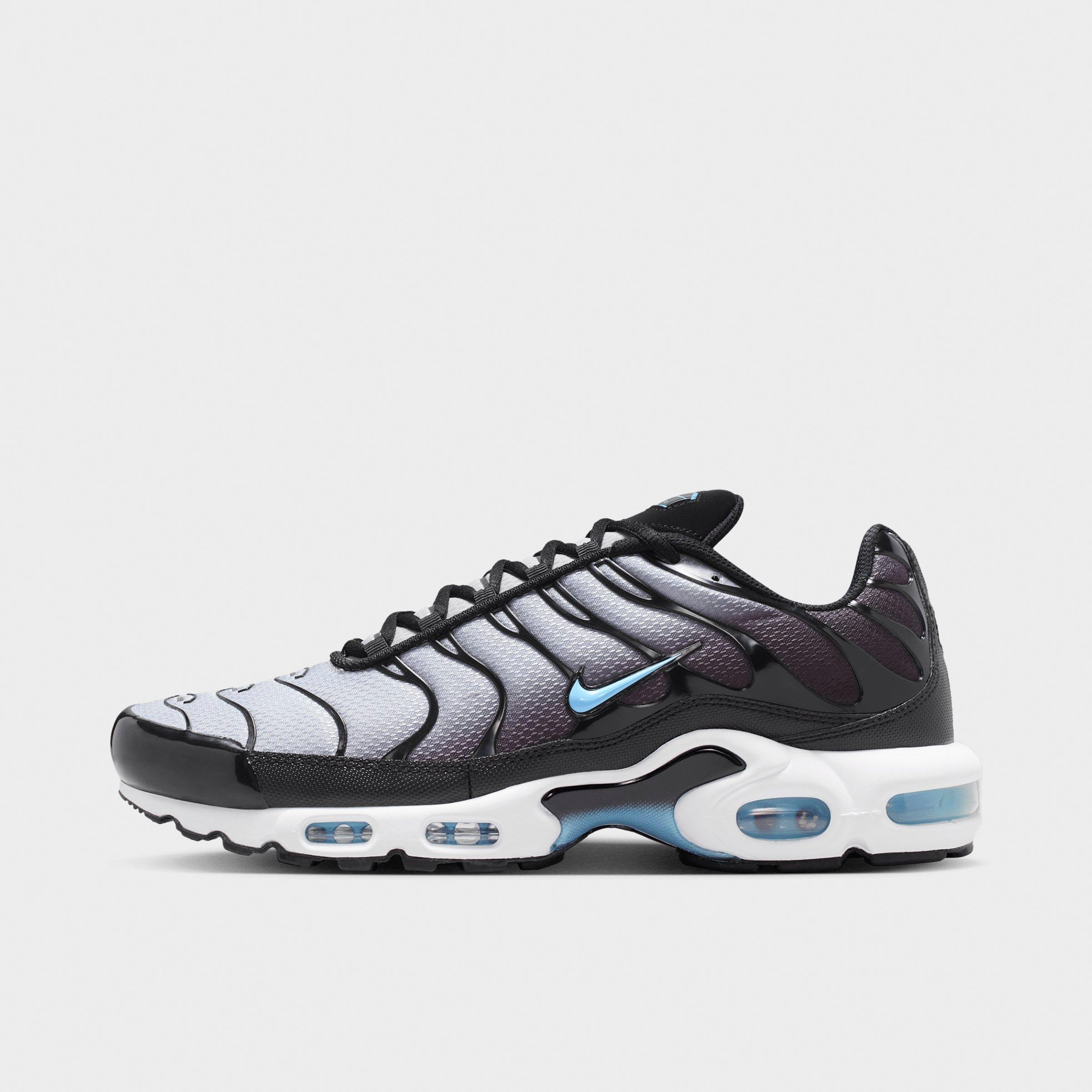 Nike Men's Air Max Plus Casual Shoes in Black/Light Smoke Grey/White Size: 8.0