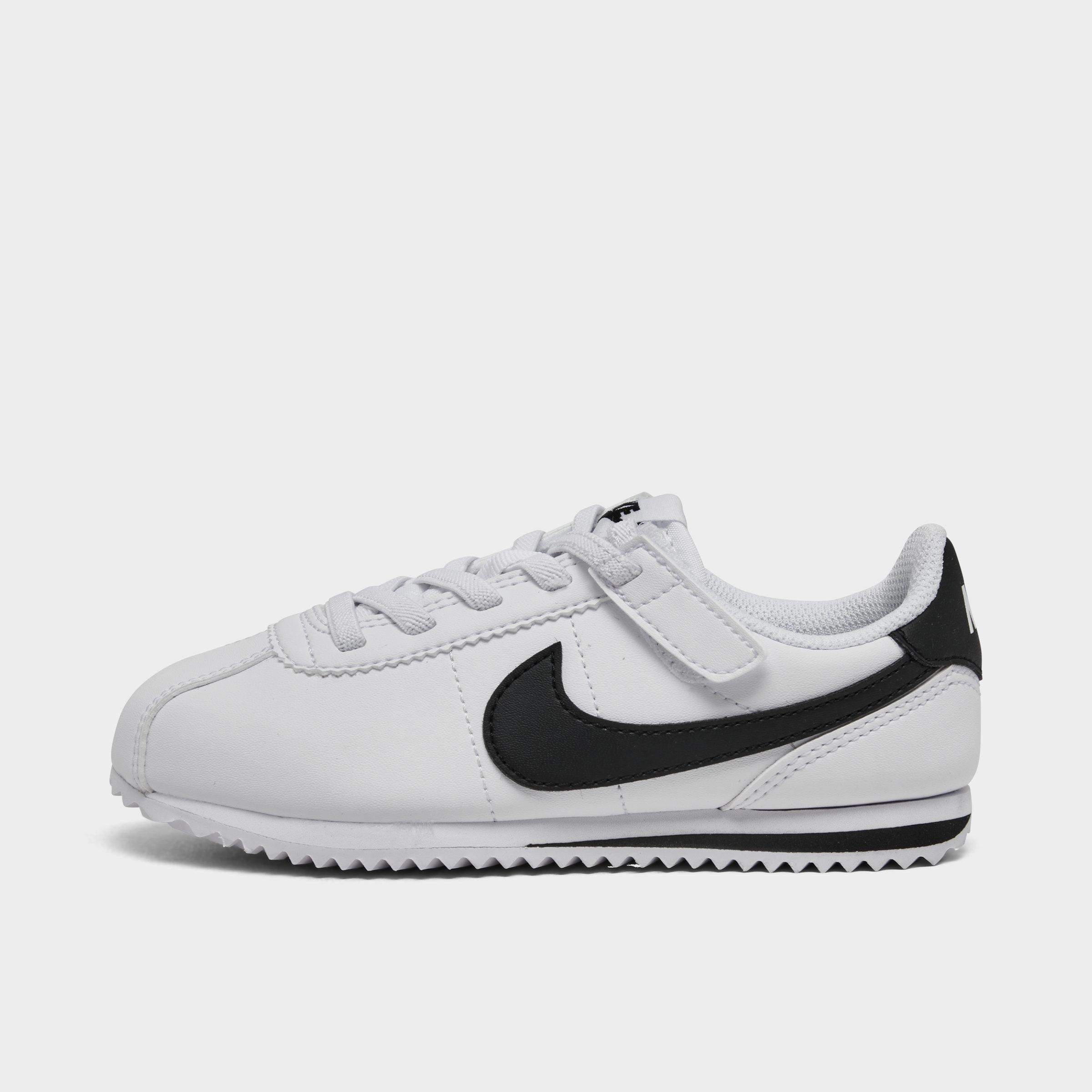 Nike Little Kids Cortez EasyOn Casual Shoes (8C-13.5C) in White/Black Size: 11.0