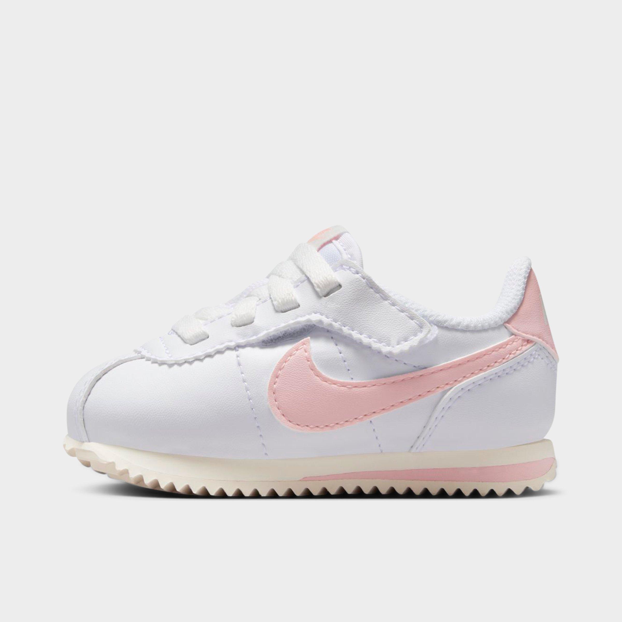 Nike Kids Toddler Cortez EasyOn Casual Shoes (2C-7C) in WHITE/ECHO PINK-SAIL Size: 4.0