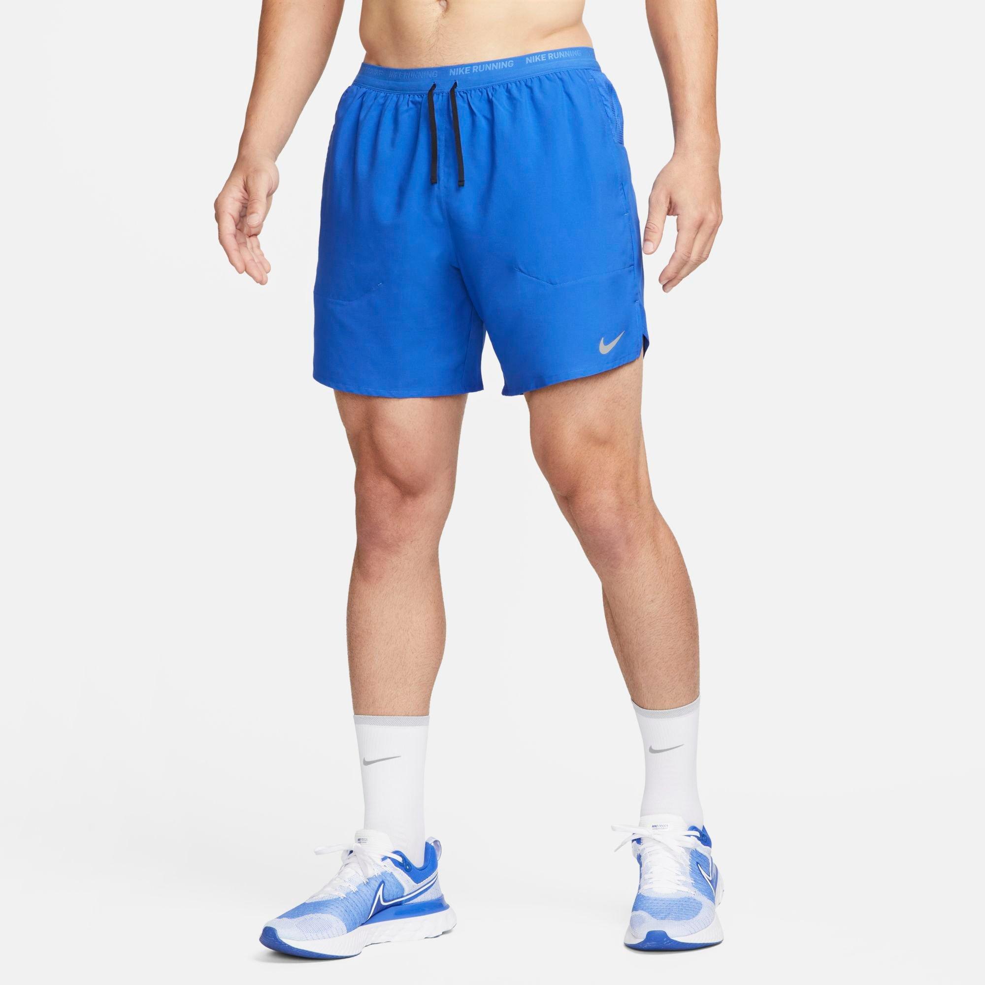 Nike Men's Dri-FIT Stride Brief-Lined 7-Inch Running Shorts in Game Royal/Black Size: Large
