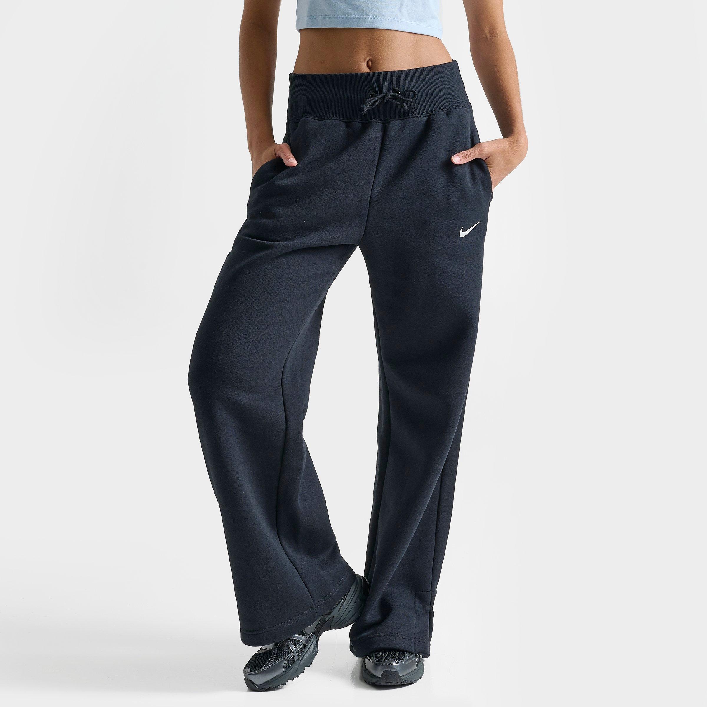 Nike Women's Sportswear Phoenix Fleece High-Waisted Wide-Leg Sweatpants in Black/Sail Size: XS