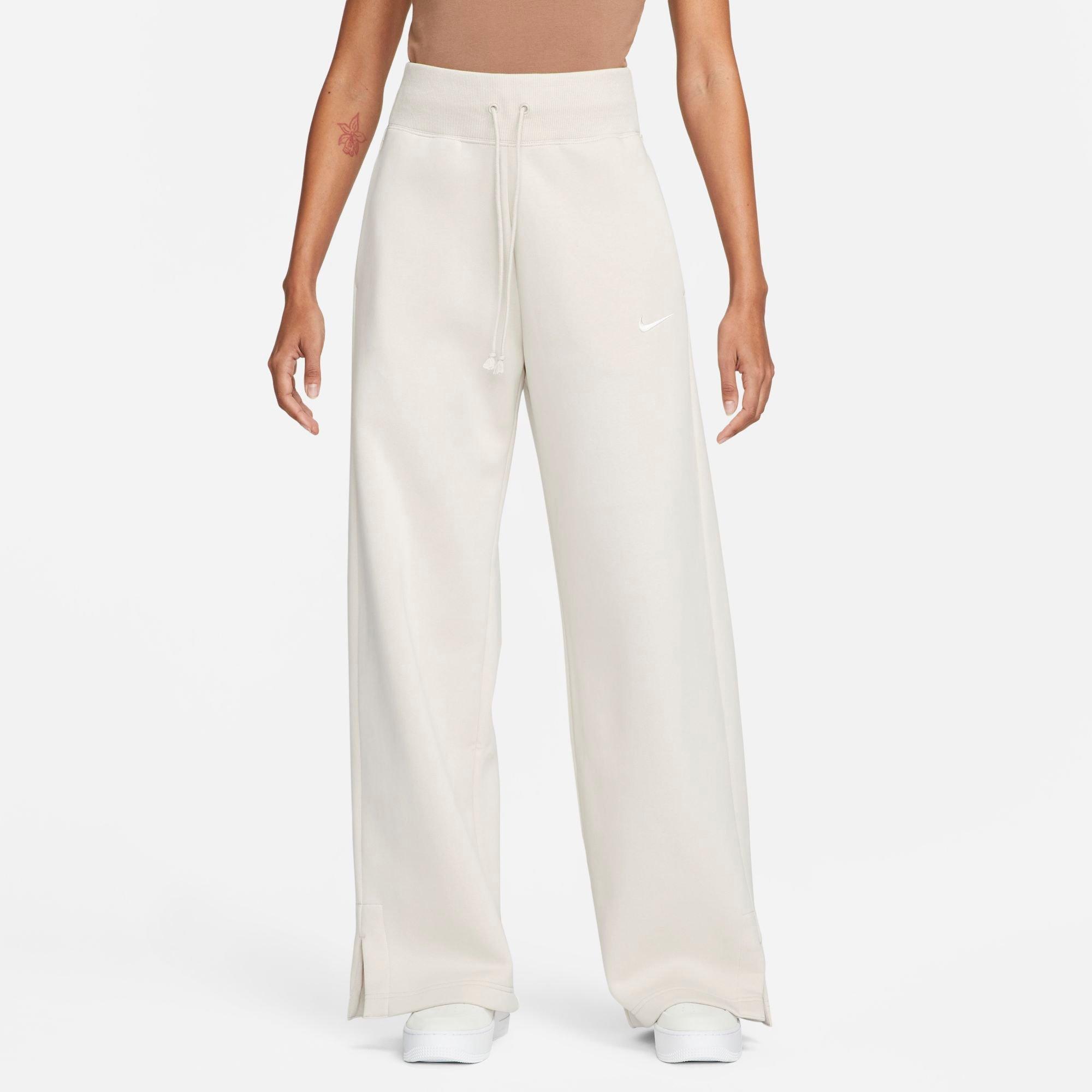 Nike Women's Sportswear Phoenix Fleece High-Waisted Wide-Leg Sweatpants in Light Orewood Brown/Sail Size: XS