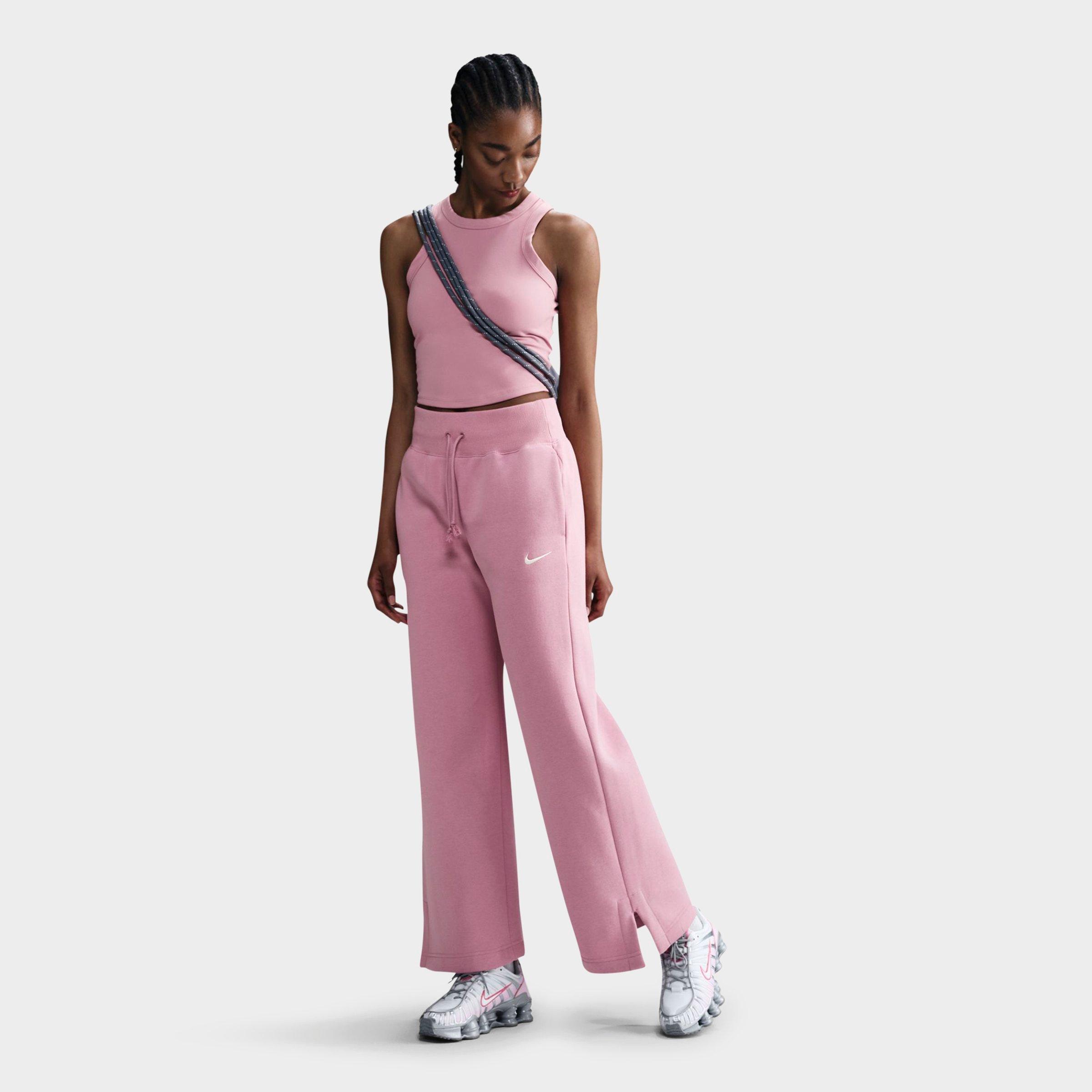 Nike Women's Sportswear Phoenix Fleece High-Waisted Wide-Leg Sweatpants in Elemental Pink/Sail Size: XS